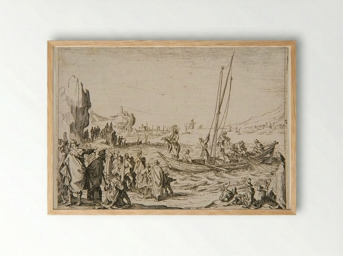 Scene Six (The Miraculous Draught of Fishes) - Johanna Sibylla Kraus - Framed Print Wood