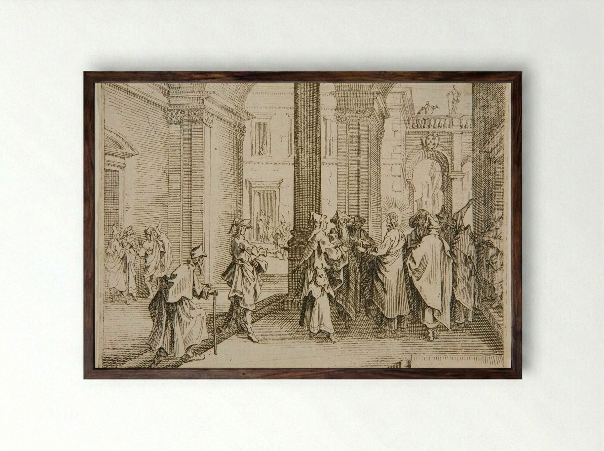 Scene Two - Johanna Sibylla Kraus - Framed Print Dark Wood