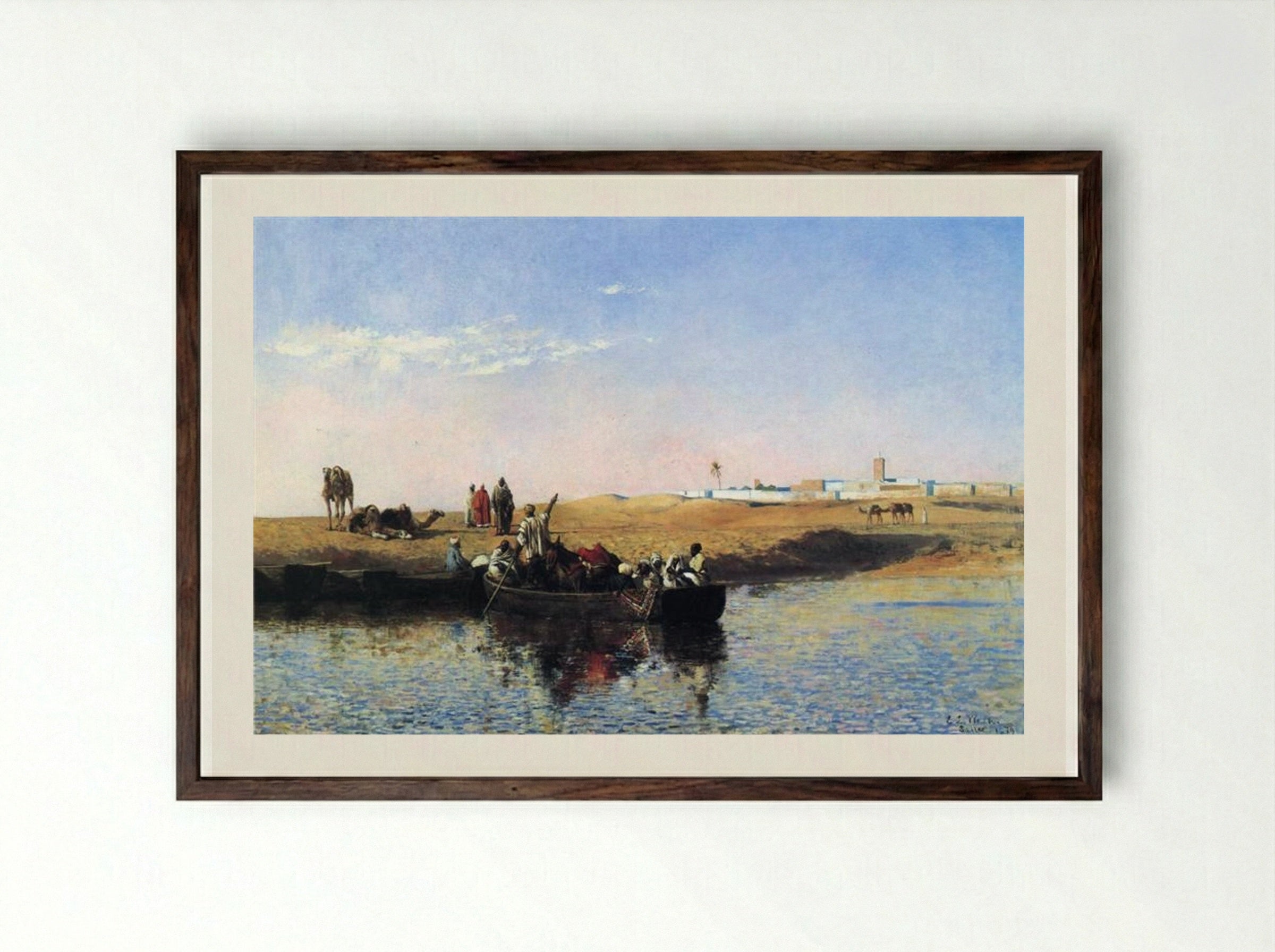 Scene at Sale, Morocco - Edwin Lord Weeks - Framed Print Dark Wood