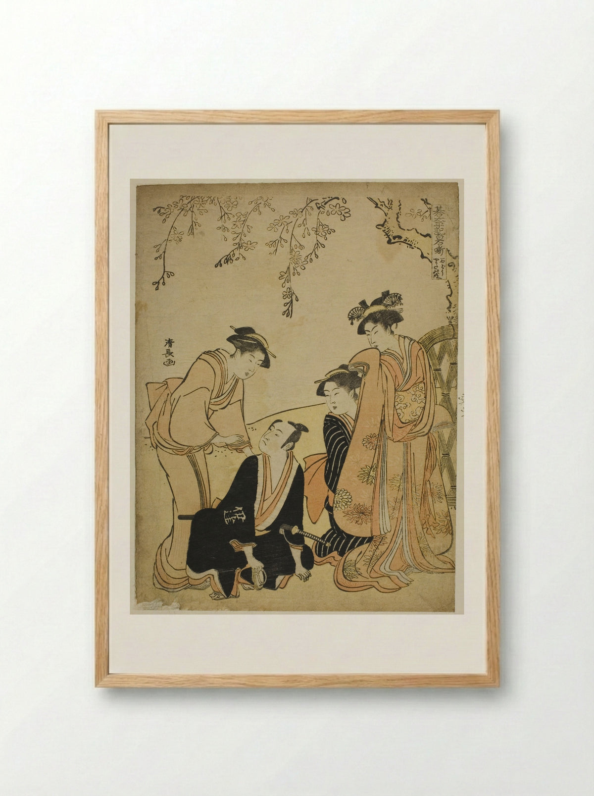 Scene at the Ishido Mansion - Torii Kiyonaga - Framed Print Wood
