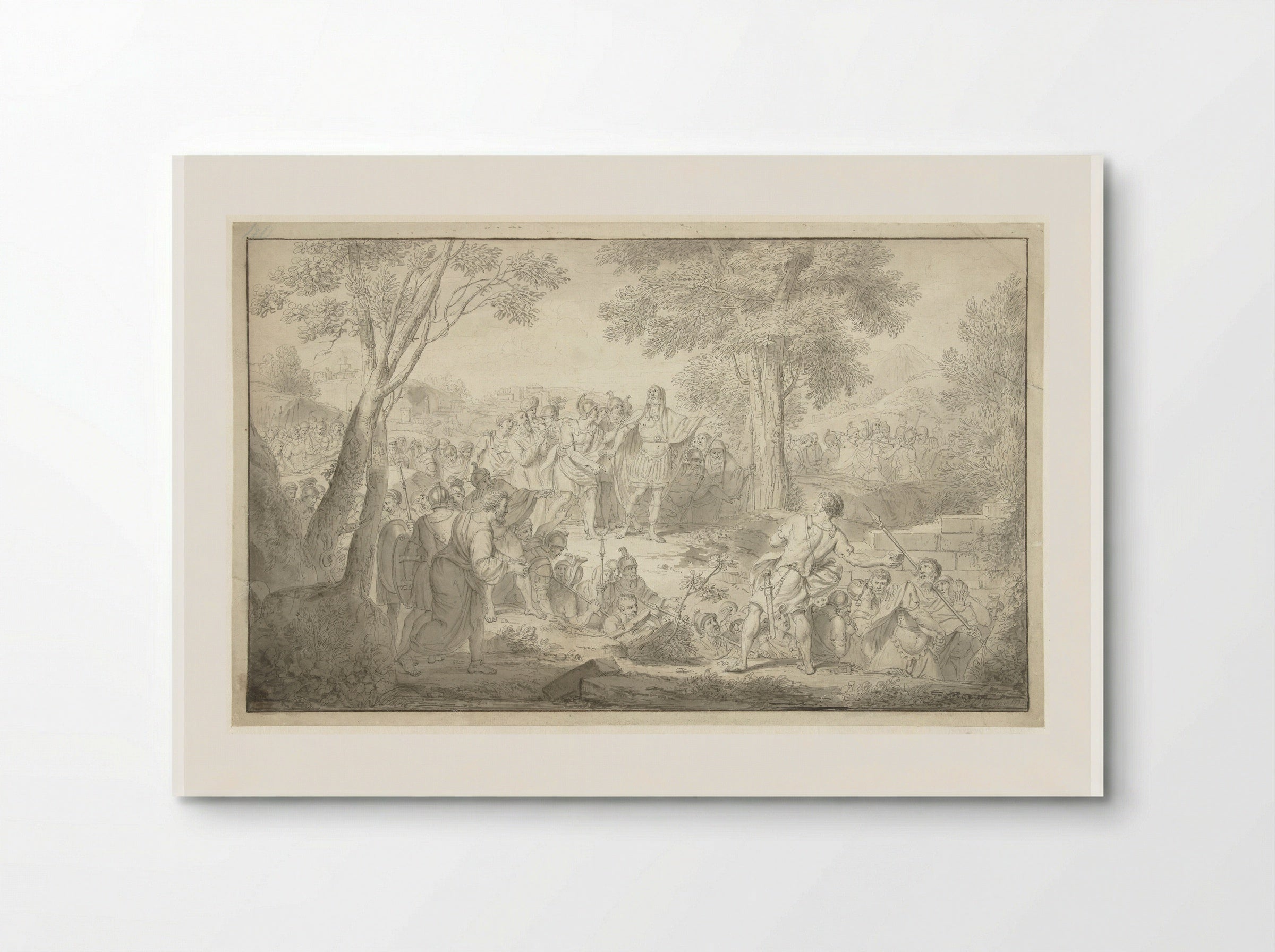 Scene from Ancient History: A Man Throwing a Stone at a Roman Commander - Louis Fabritius Dubourg - Poster