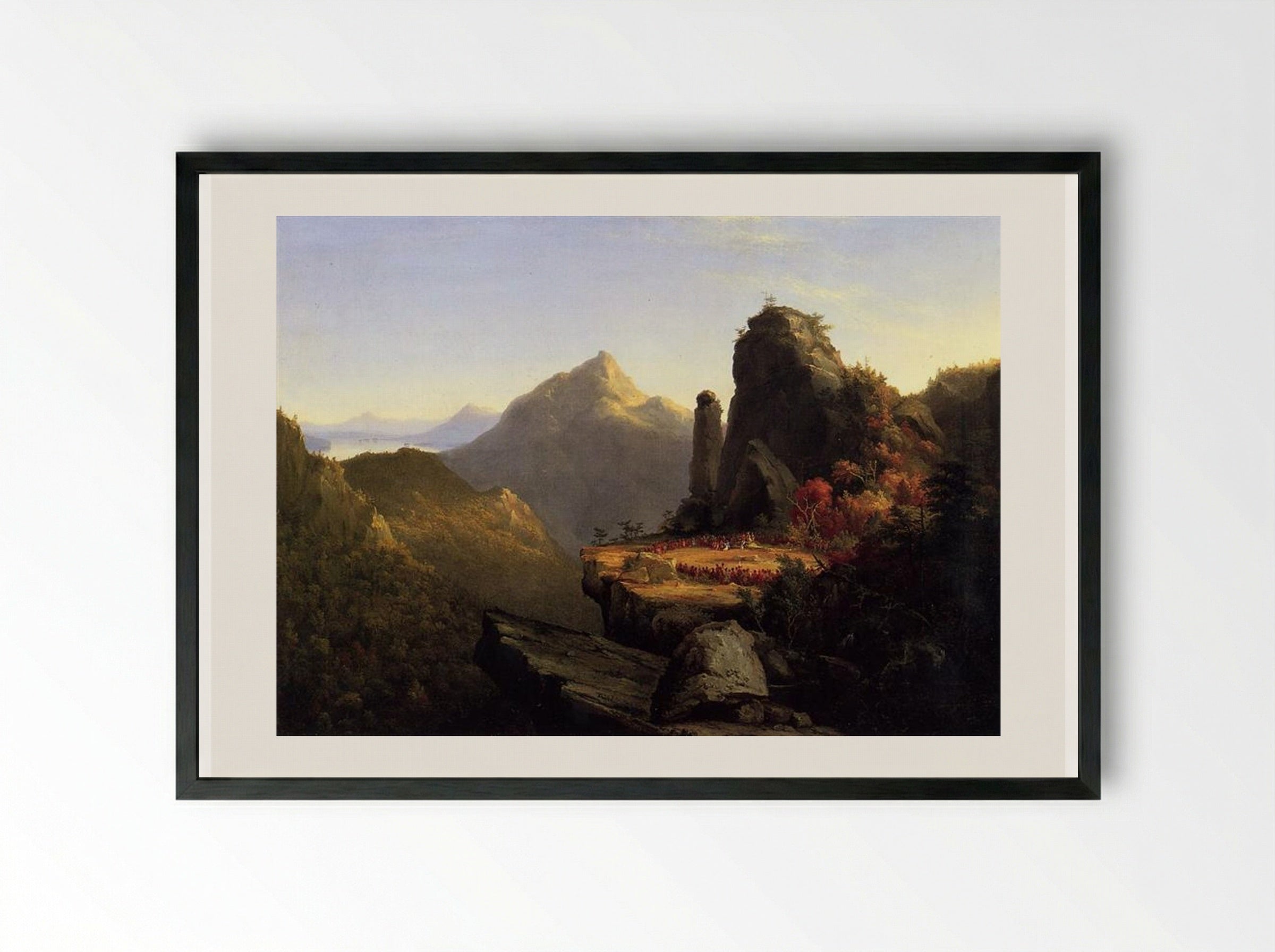 Scene from 'The Last of the Mohicans' - Thomas Cole - Framed Print Black
