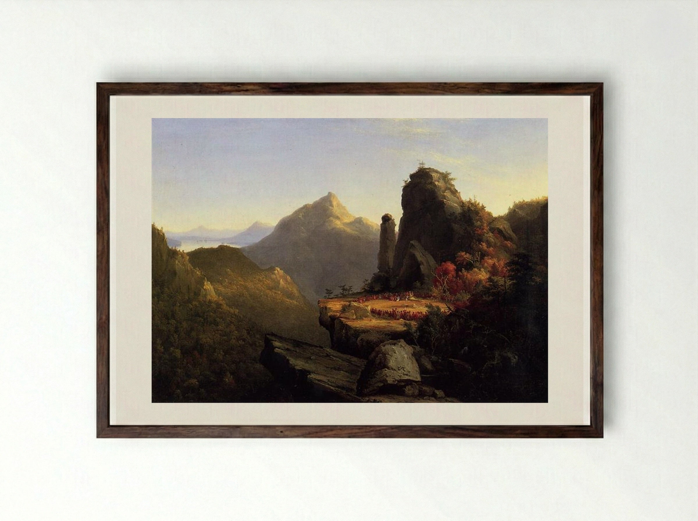 Scene from 'The Last of the Mohicans' - Thomas Cole - Framed Print Dark Wood