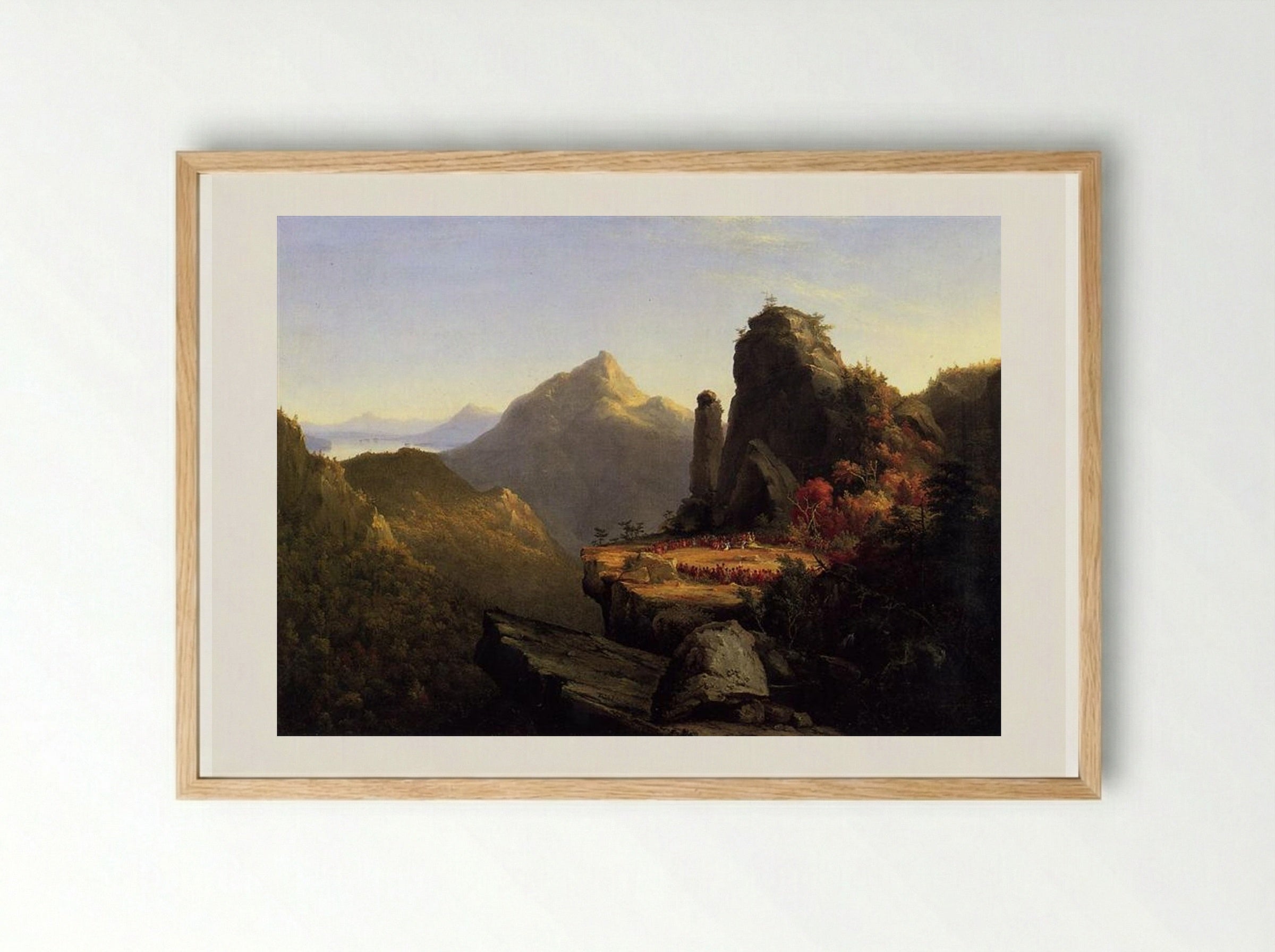 Scene from The Last of the Mohicans: Cora Kneeling at the Feet of Tamenund - Thomas Cole - Framed Print Wood