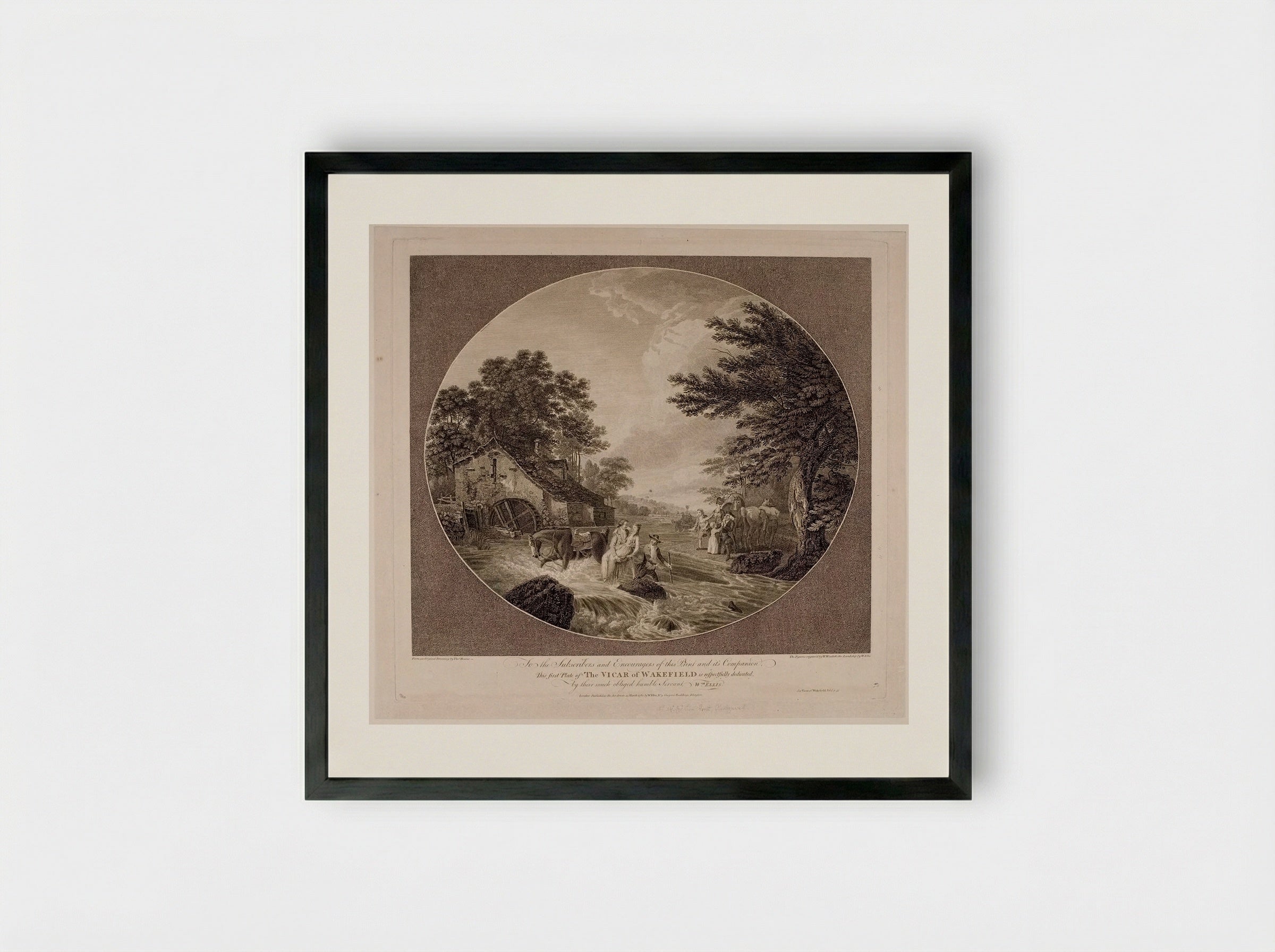 Scene from The Vicar of Wakefield - William Ellis - Framed Print Black