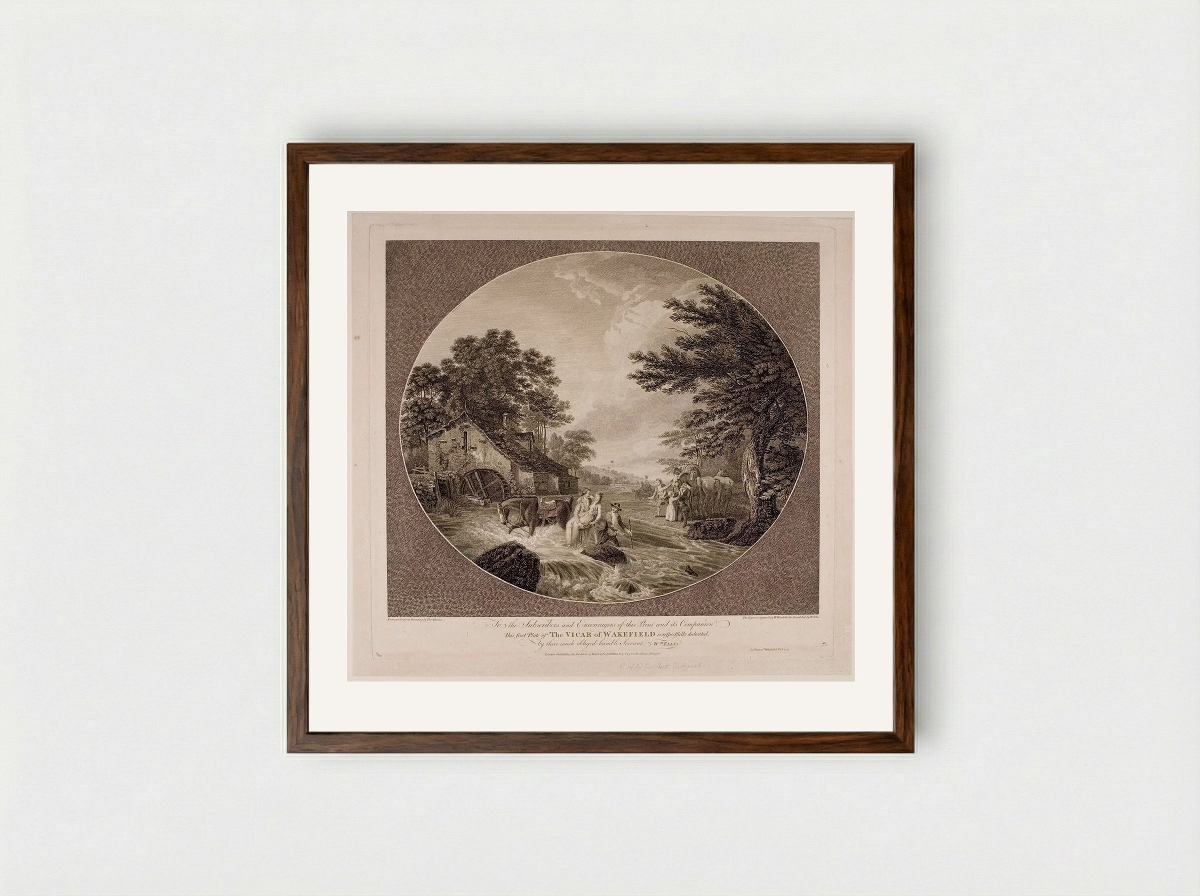 Scene from The Vicar of Wakefield - William Ellis - Framed Print Dark Wood
