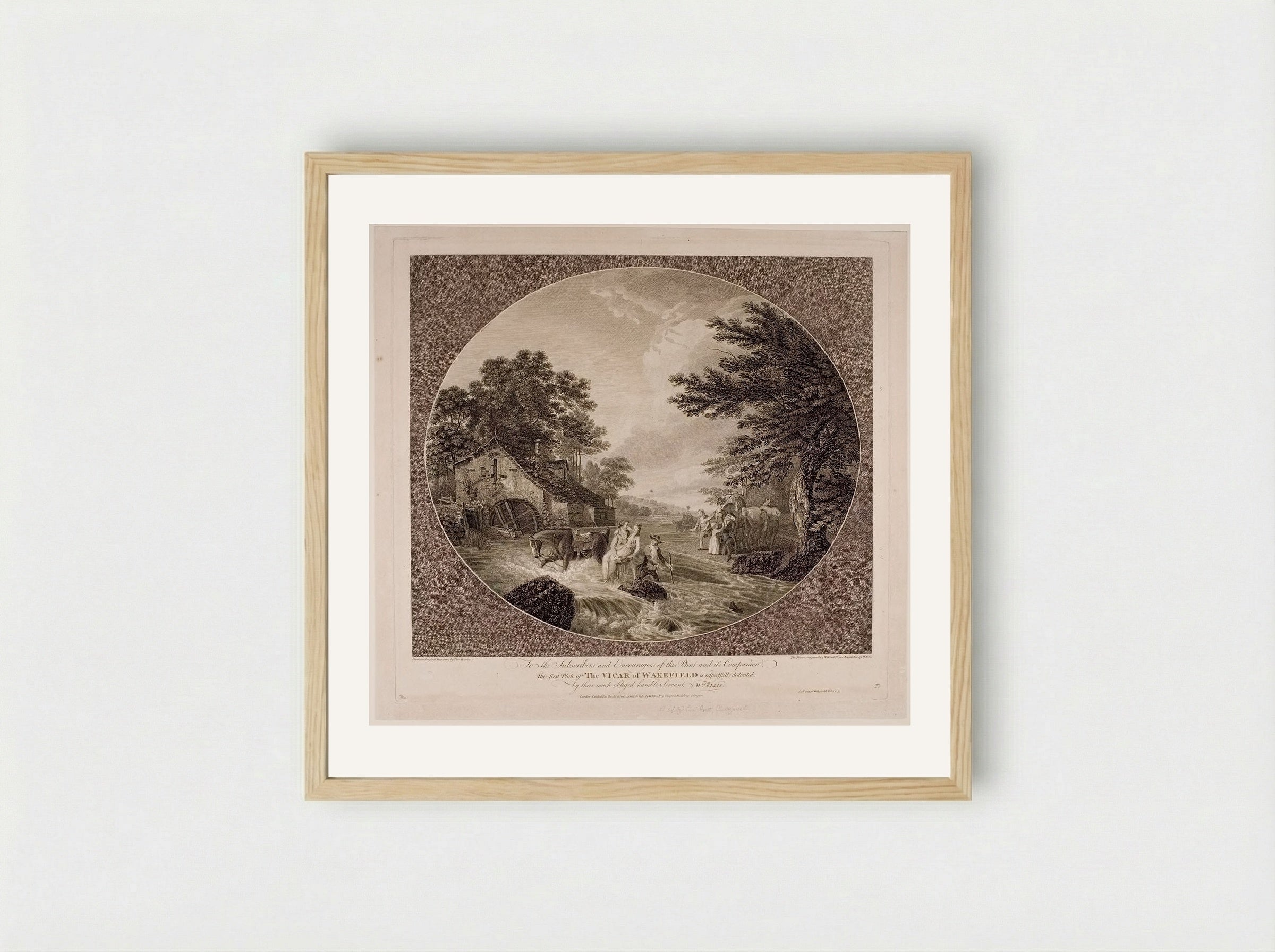 Scene from The Vicar of Wakefield - William Ellis - Framed Print Wood