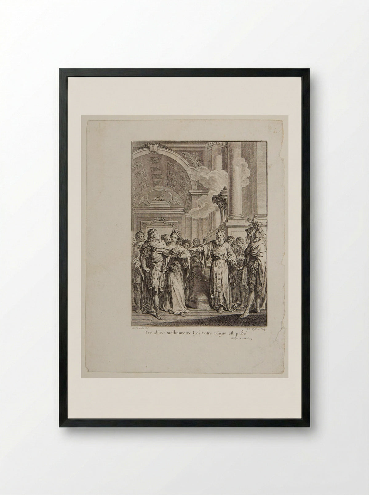 Scene from Voltaire's Oedipe - Jean Charles Levasseur - Framed Print Black