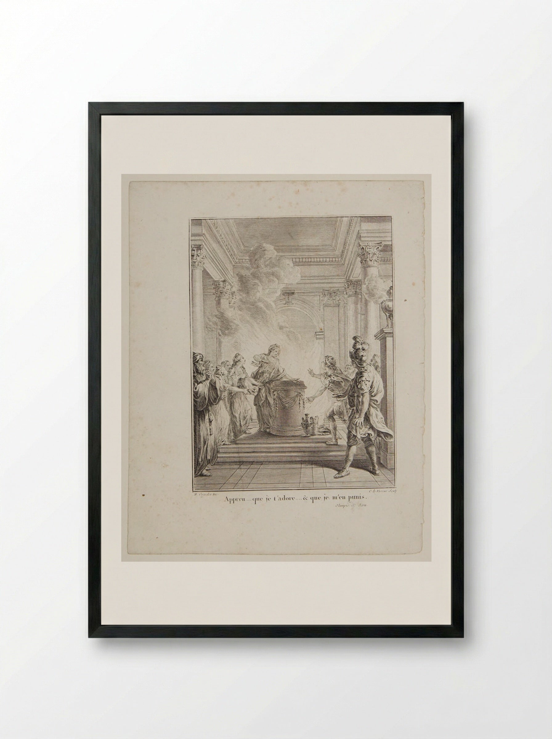 Scene from Voltaire's Olimpie - Jean Charles Levasseur - Framed Print Black