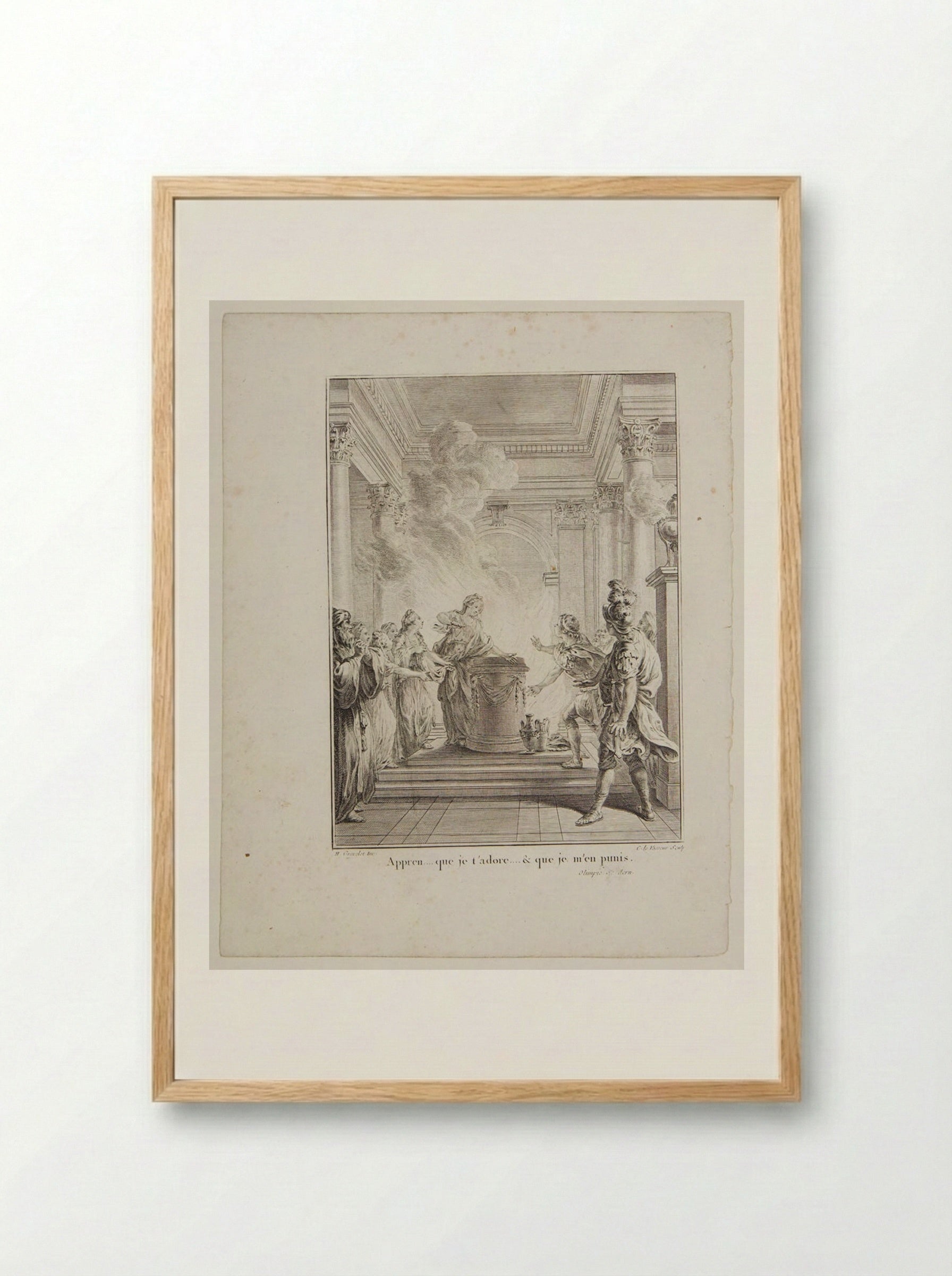 Scene from Voltaire's Olimpie - Jean Charles Levasseur - Framed Print Wood