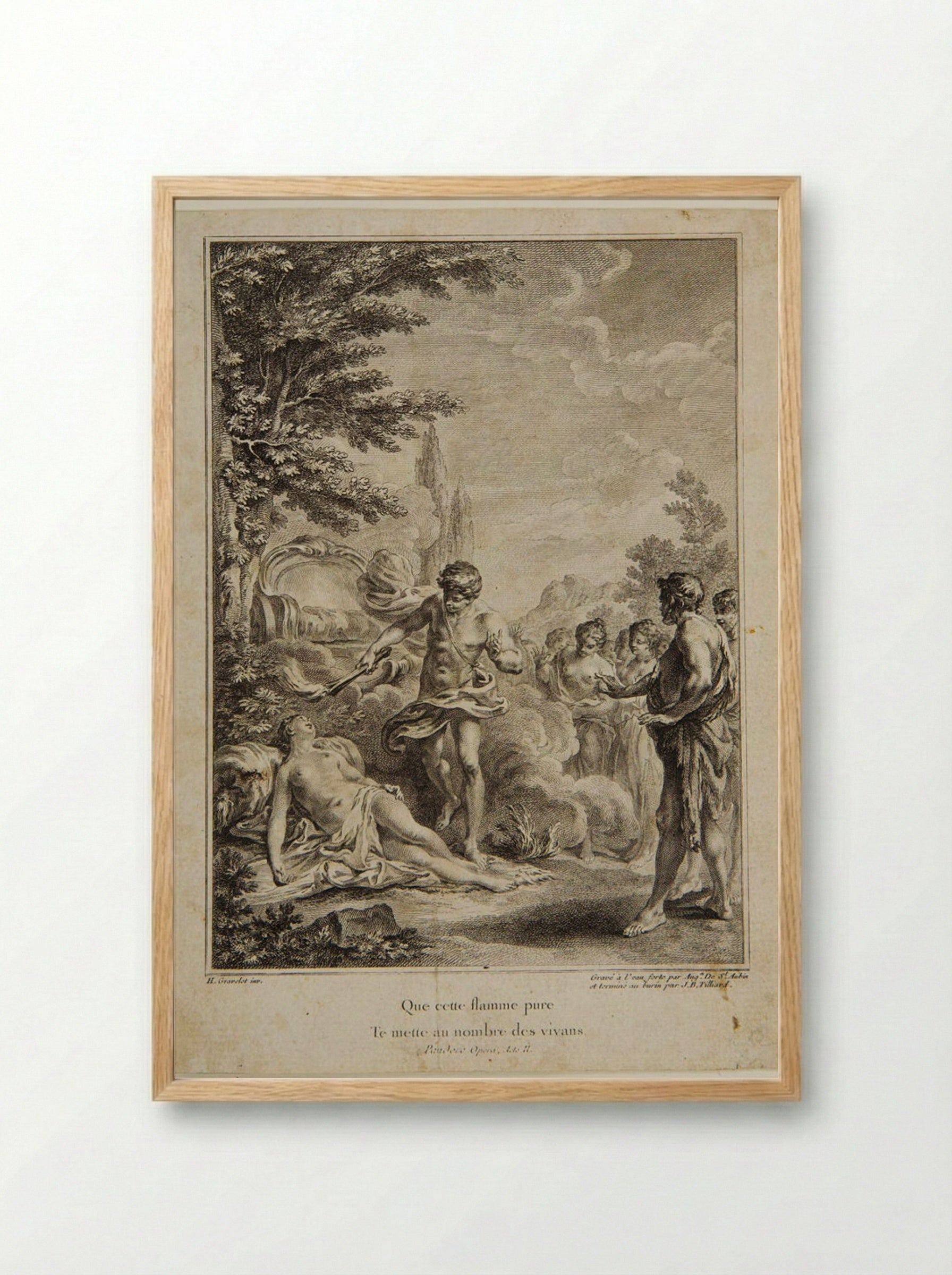 Scene from Voltaire's Pandore - Jean Baptiste Tilliard - Framed Print Wood