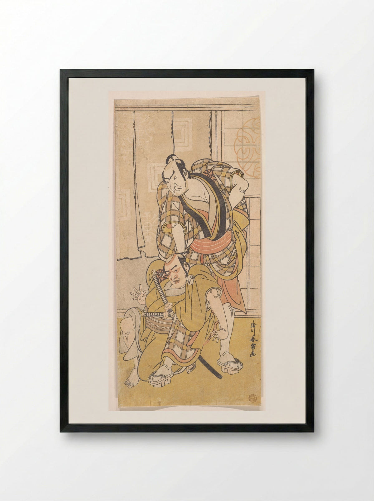 Scene from a Play - Katsukawa Shunjō - Framed Print Black