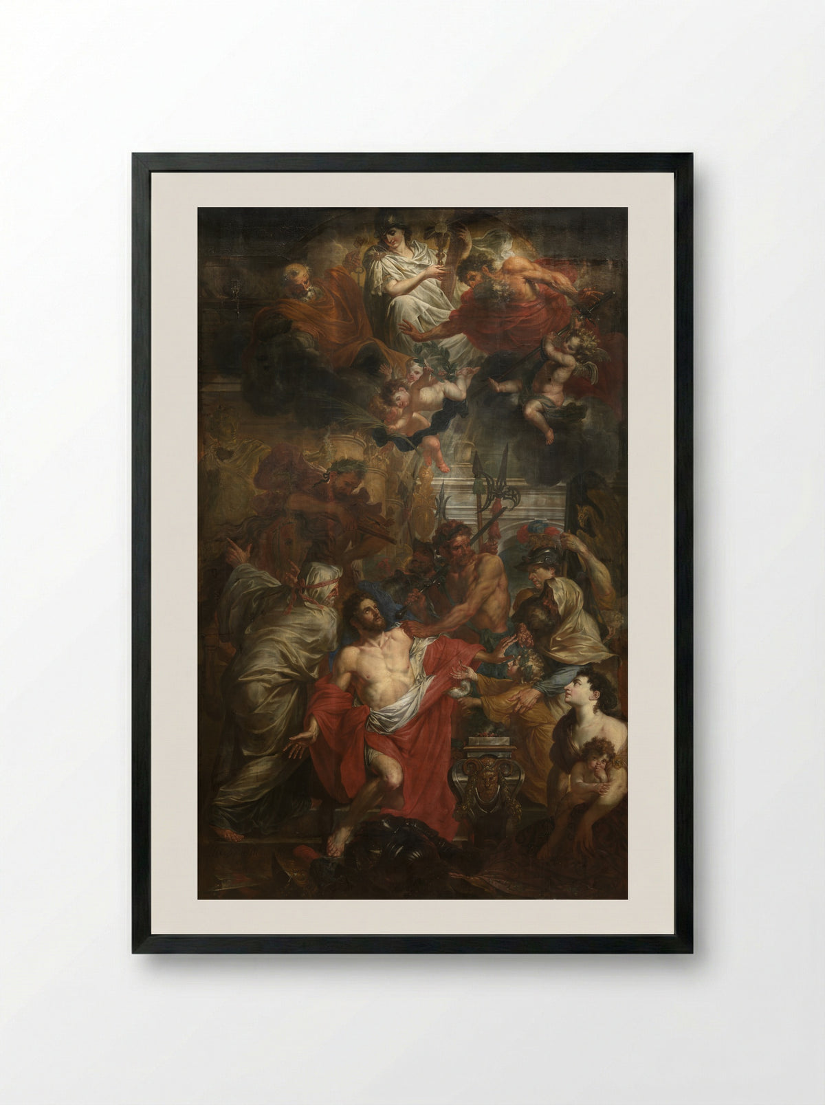 Scene from the Life of a Saint - Godfried Maes - Framed Print Black