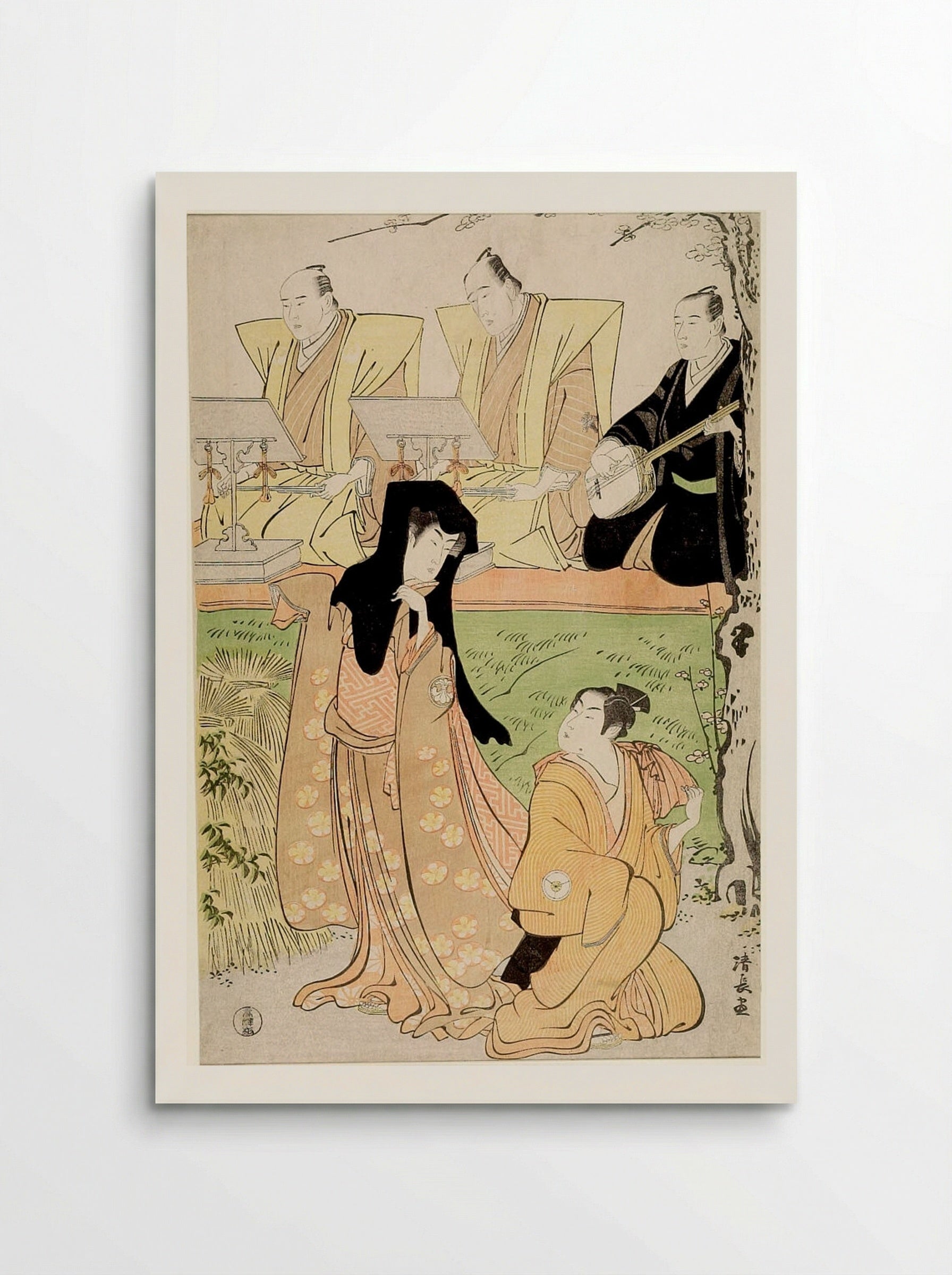 Scene from the jōruri Ukina no Hatsugasumi - Torii Kiyonaga - Poster