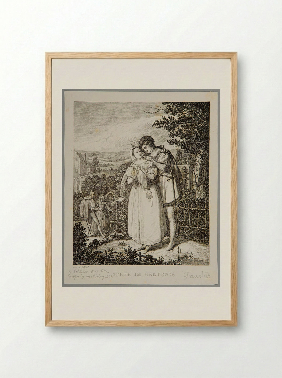 Scene in the Garden (Faust) - Adolf Hohneck - Framed Print Wood