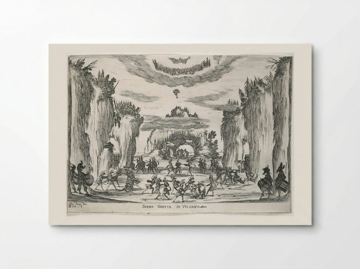 Scene of Vulcan's Cave - Stefano Della Bella - Poster