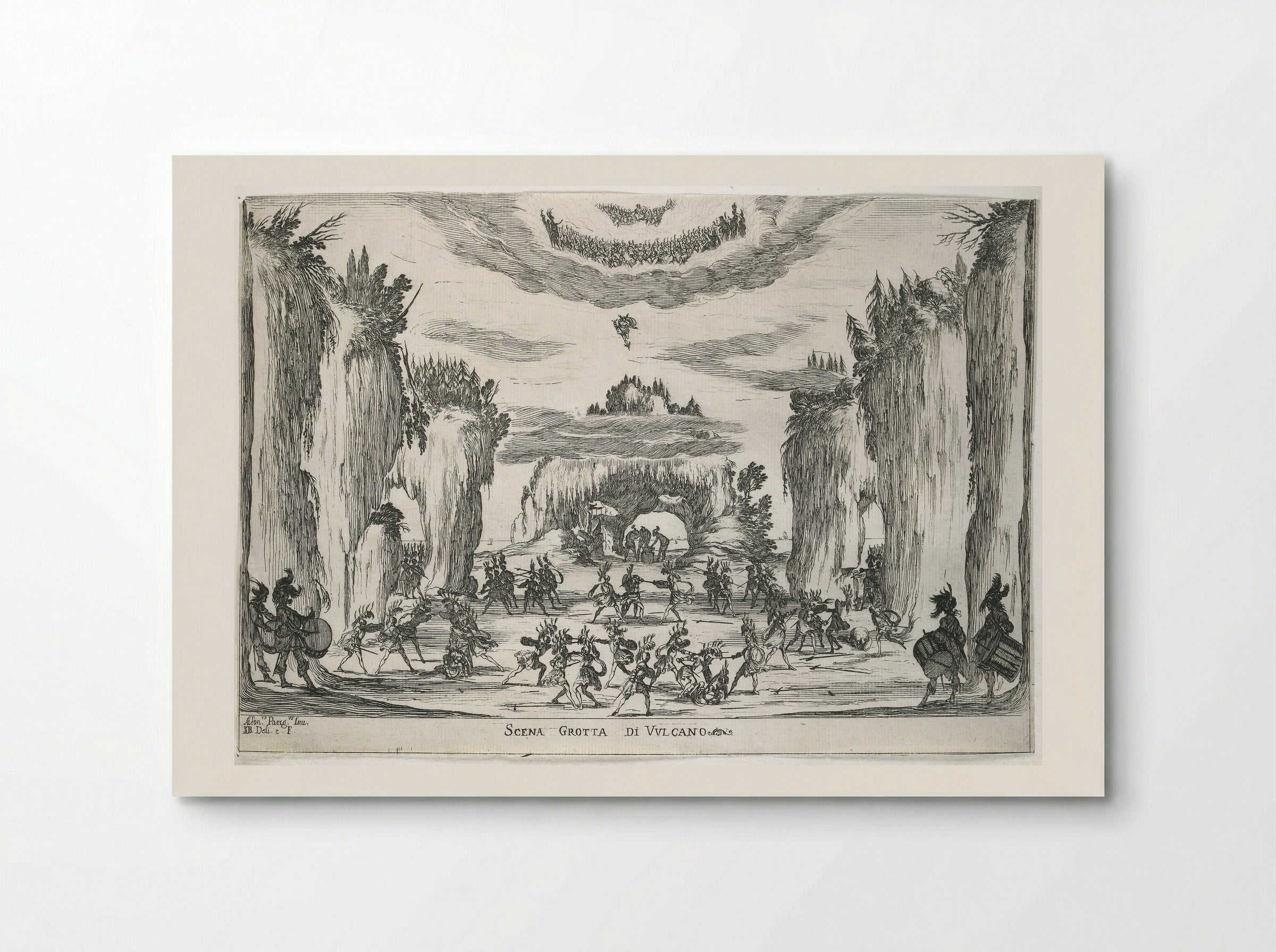 Scene of Vulcan's Cave - Stefano Della Bella - Poster