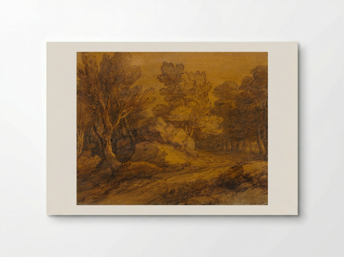 Scene with a Road Winding through a Wood - Thomas Gainsborough - Poster