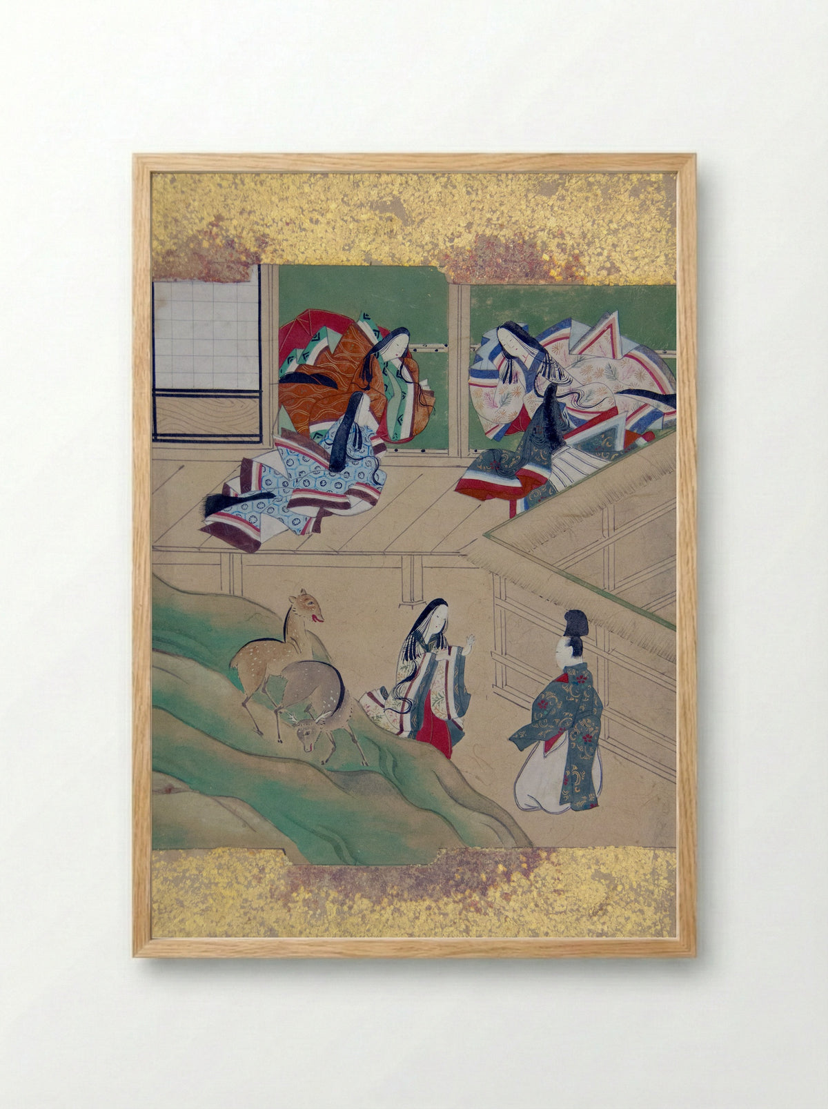 Scenes from Tales of Ise (Ise monogatari) - Tosa School - Framed Print Wood