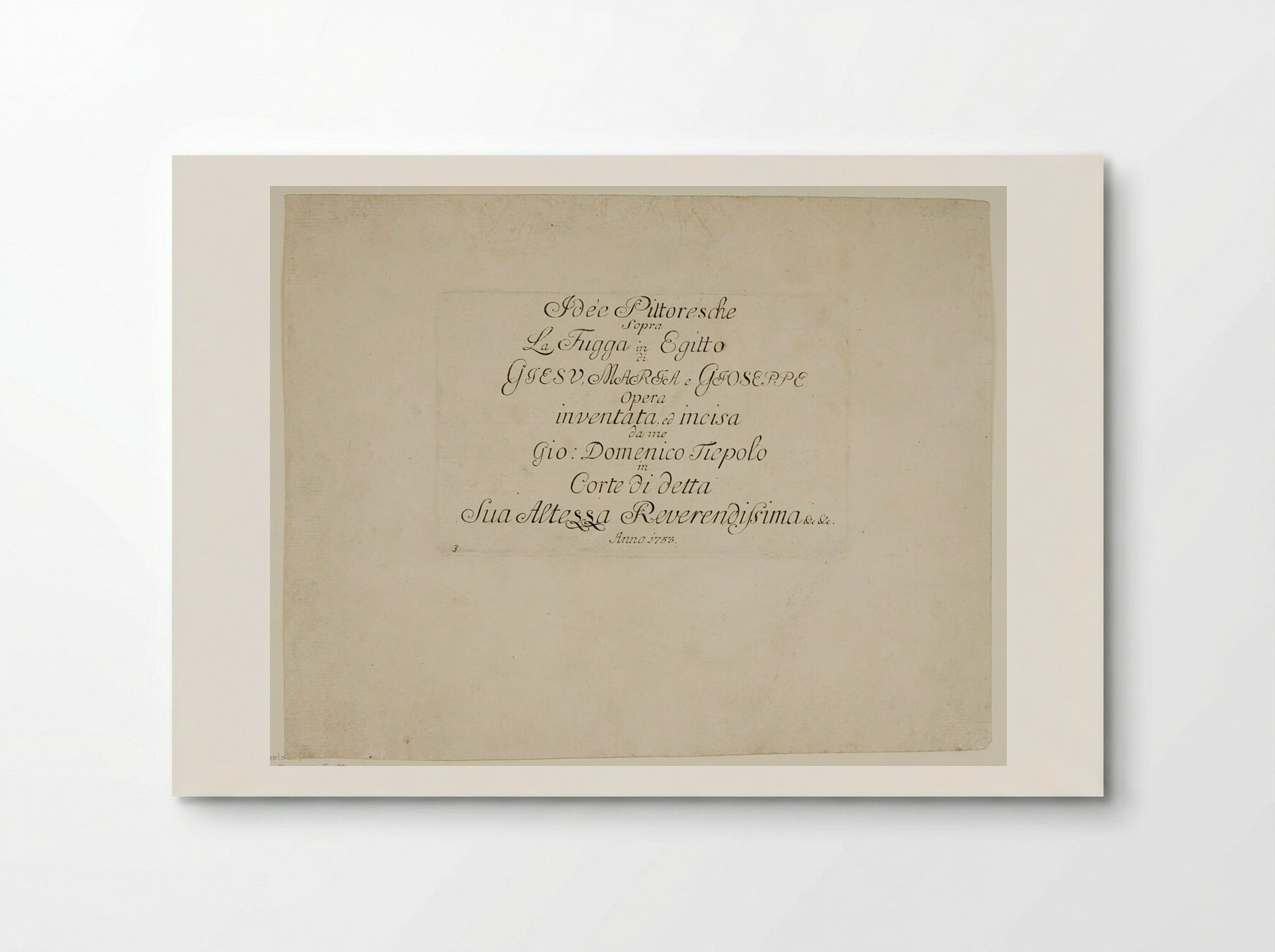 Scenes from the Flight into Egypt: Title Page - Giovanni Domenico Tiepolo - Poster