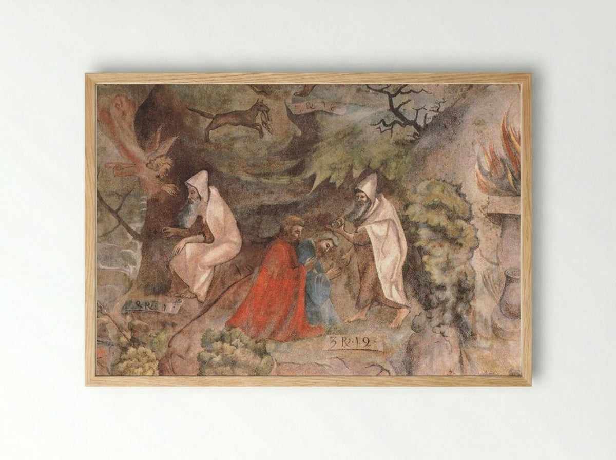 Scenes from the Life of Prophet Elijah - Jerg Ratgeb - Framed Print Wood