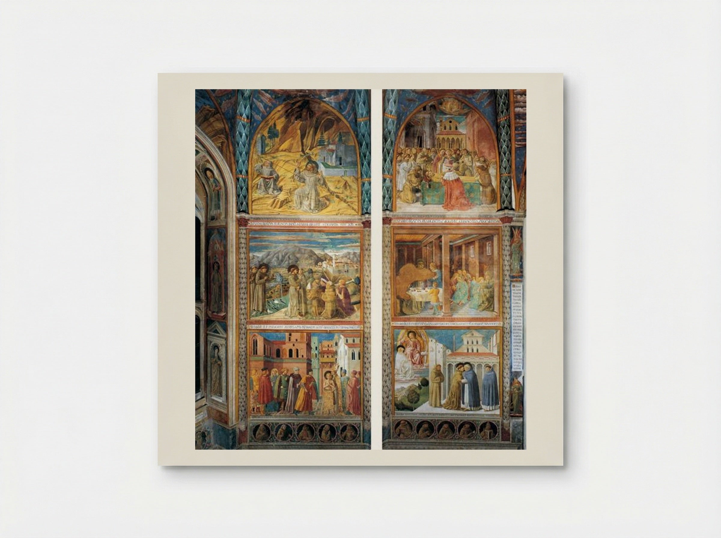 Scenes from the Life of St. Francis (south wall) - Benozzo Gozzoli - Poster