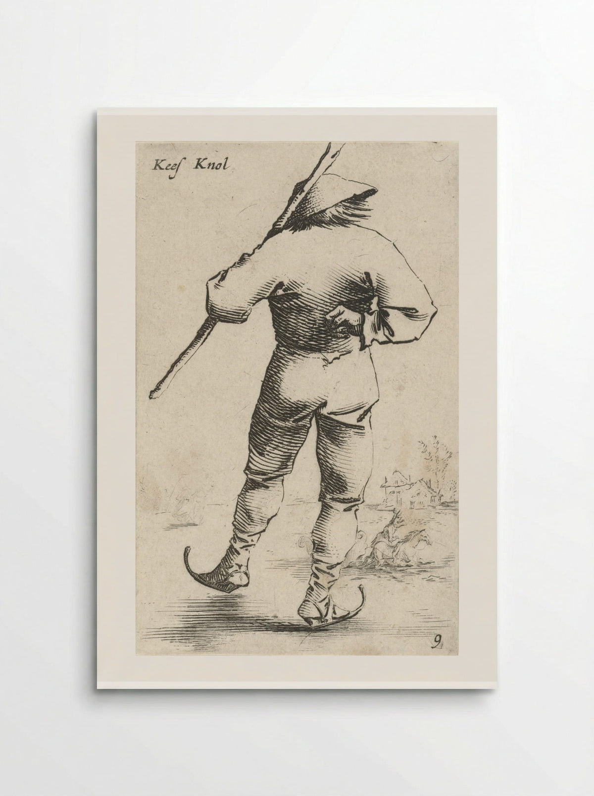 Schaatsende man, van achter gezien - Salomon Savery - Poster