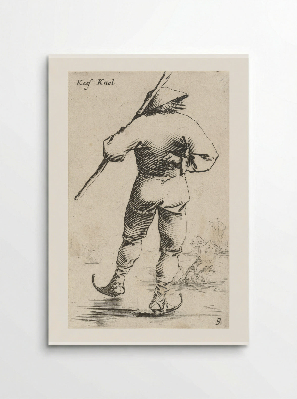 Schaatsende man, van achter gezien - Salomon Savery - Poster