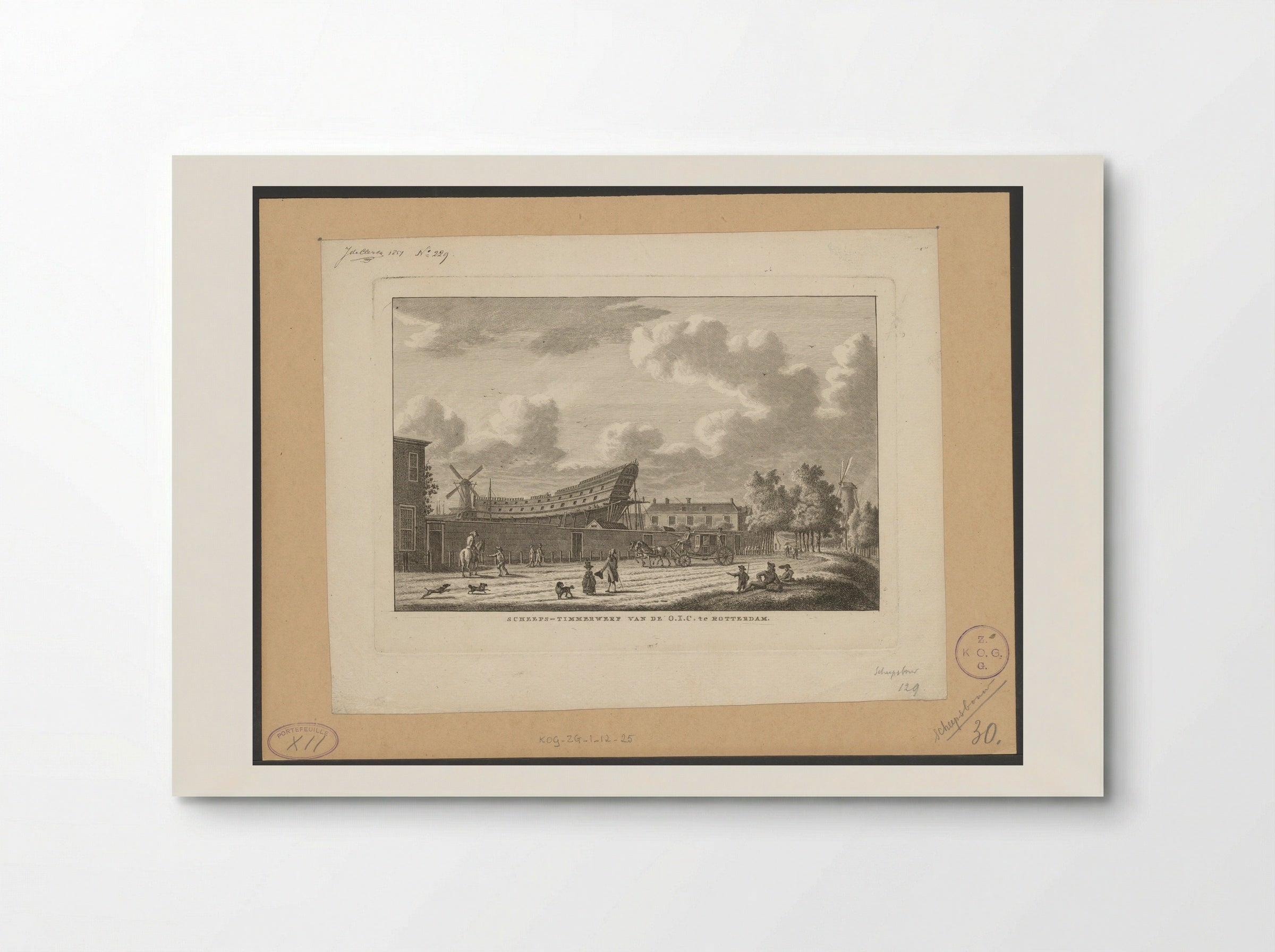 Scheeps-timmerwerf van de O.I.C. te Rotterdam - Carel Frederik Bendorp (I) - Poster