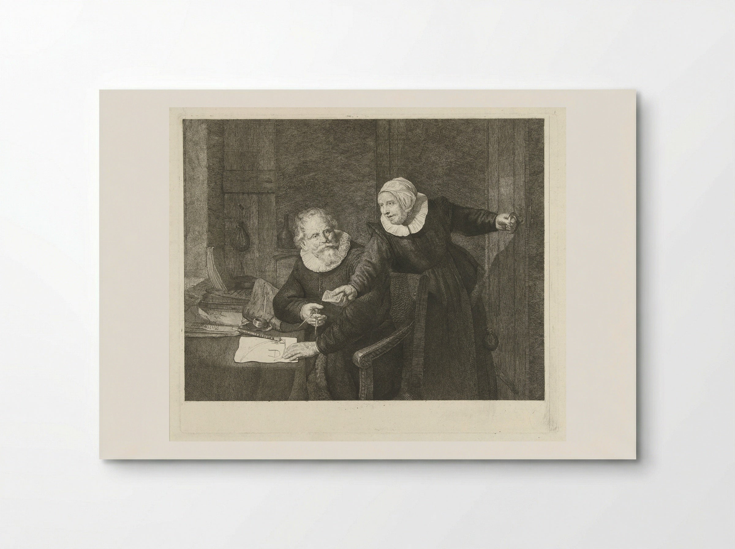 Scheepsbouwer Jan Rijcksen en zijn vrouw Griet Jans - Johannes Pieter de Frey - Poster