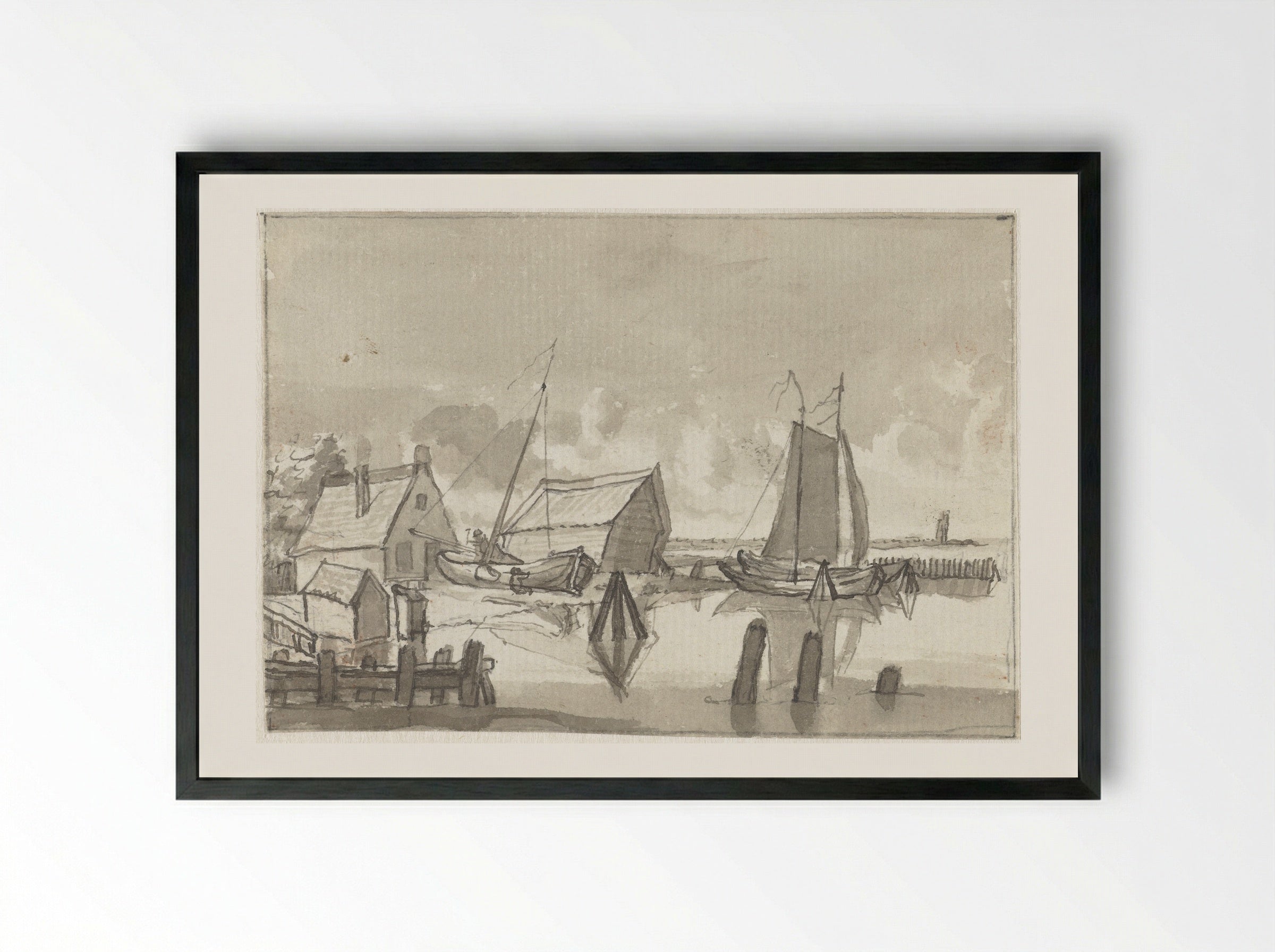 Scheepstimmerwerf - Gerrit Lamberts - Framed Print Black