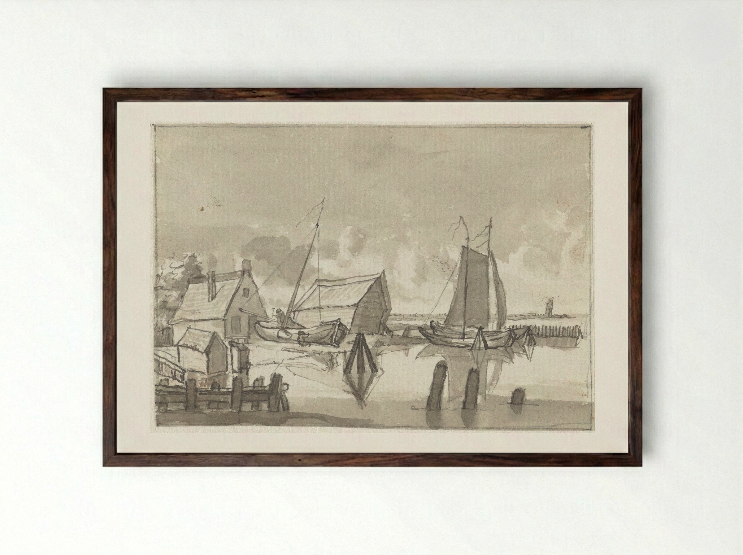 Scheepstimmerwerf - Gerrit Lamberts - Framed Print Dark Wood