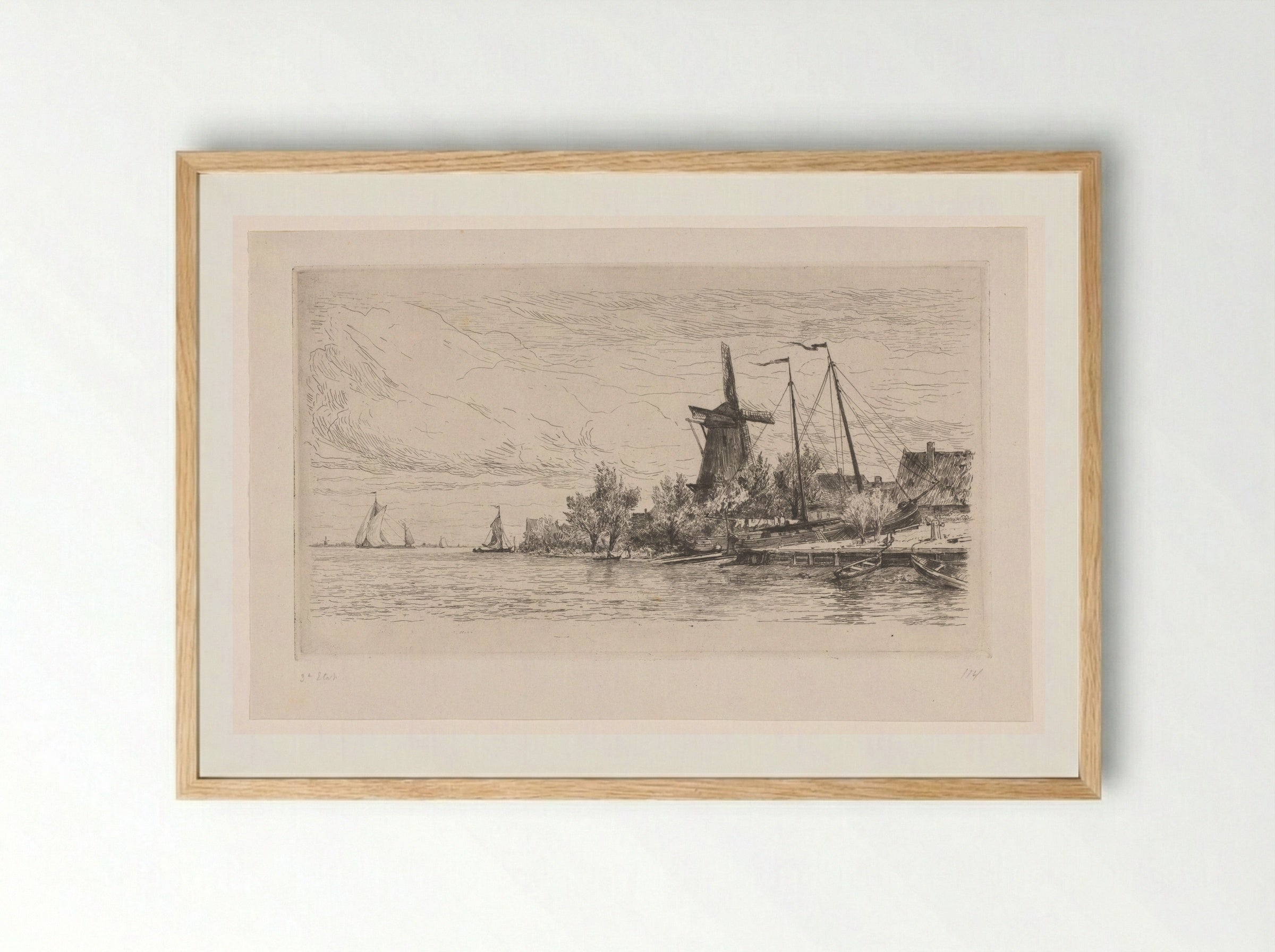 Scheepswerf in Papendrecht - Carel Nicolaas Storm van 's-Gravesande - Framed Print Wood