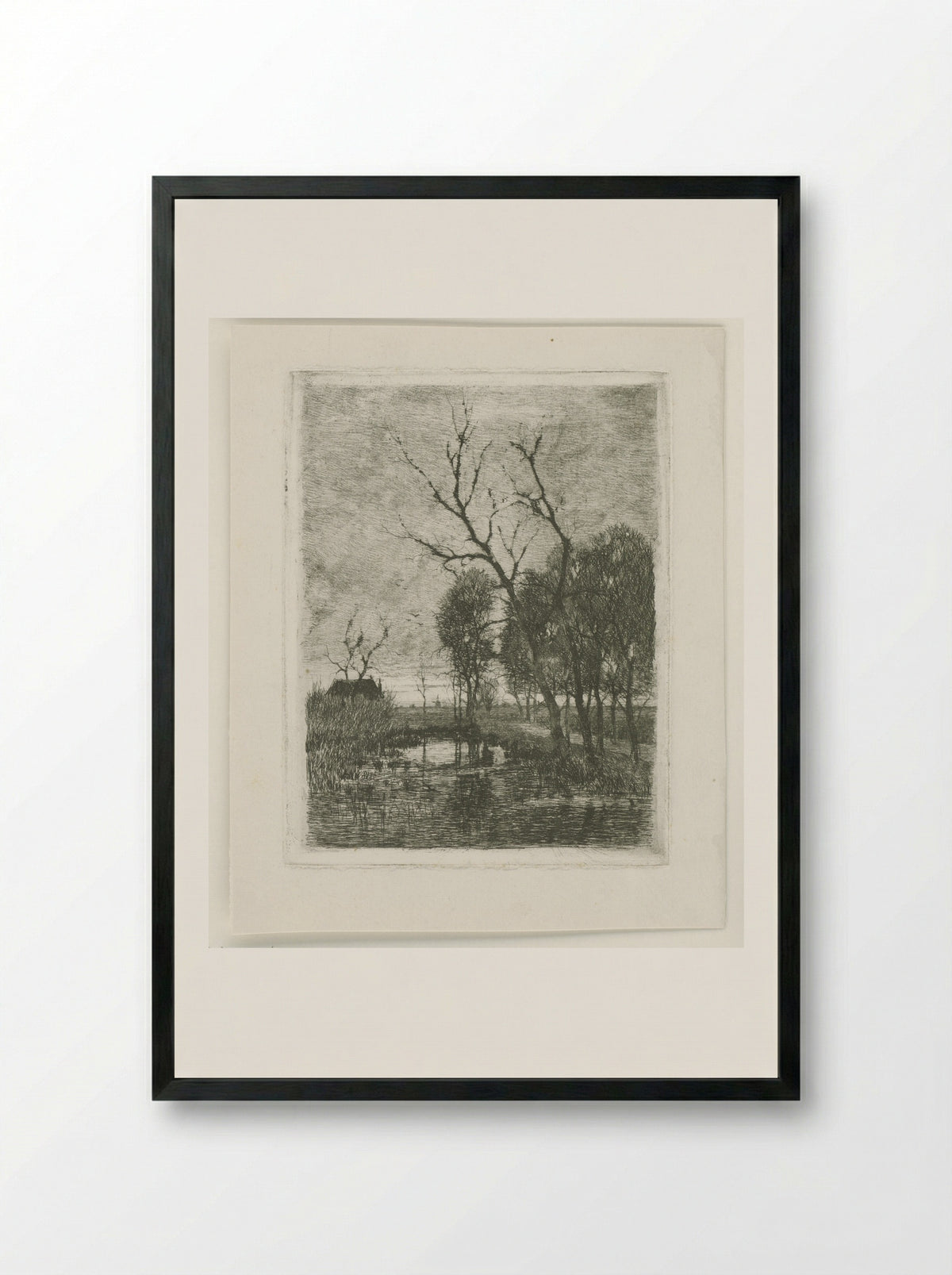 Schemering - Fredericus Jacobus van Rossum du Chattel - Framed Print Black