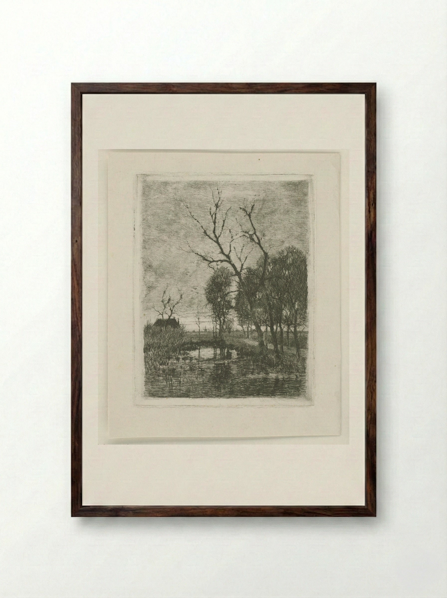 Schemering - Fredericus Jacobus van Rossum du Chattel - Framed Print Dark Wood