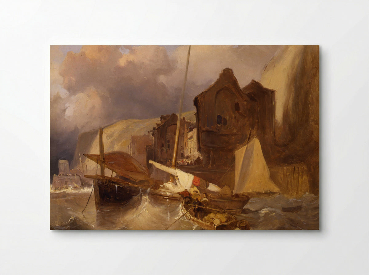 Schepen bij laag water in een Franse haven - Wijnand Nuijen - Poster