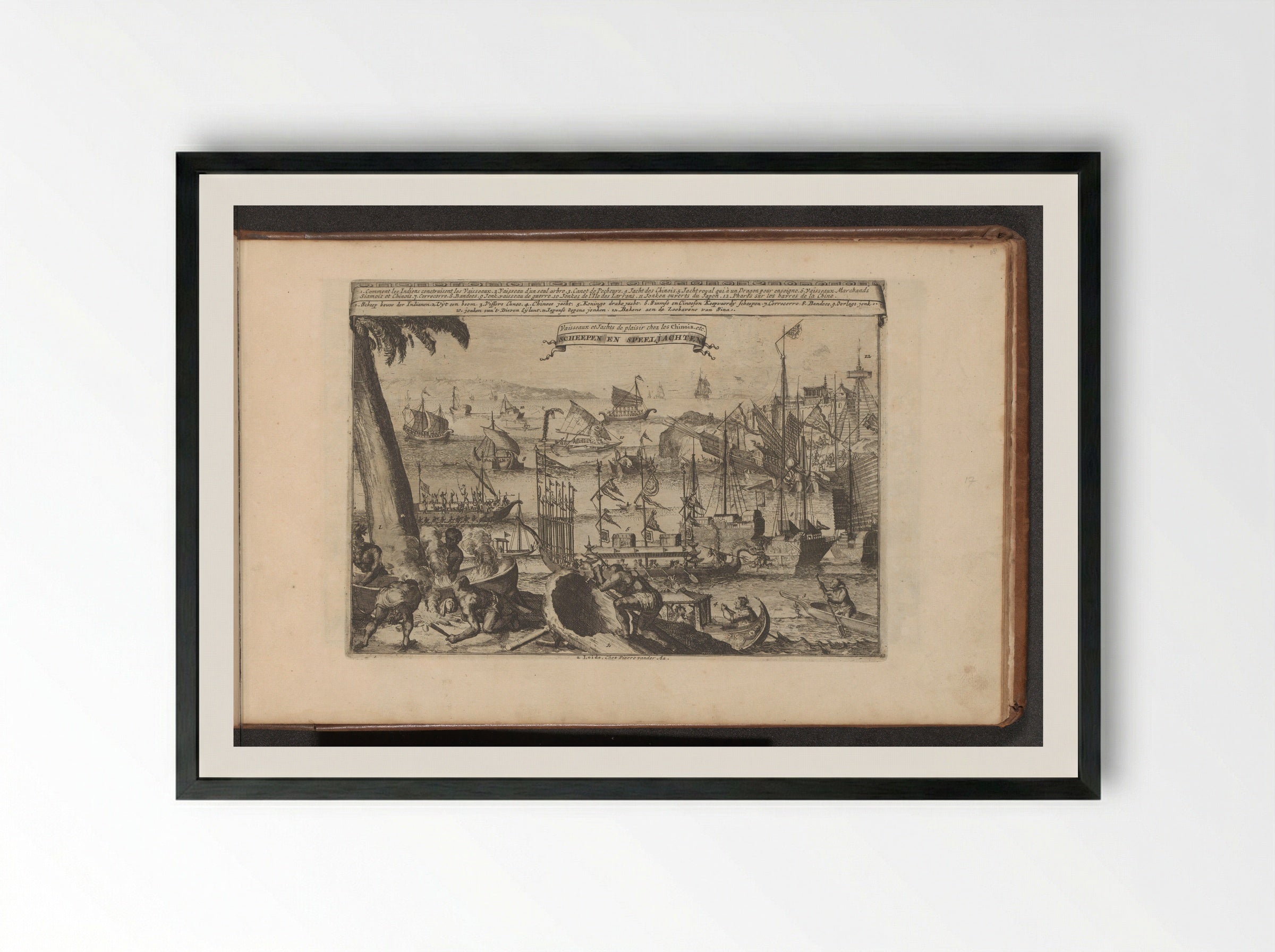 Schepen en speeljachten - Romeyn de Hooghe - Framed Print Black