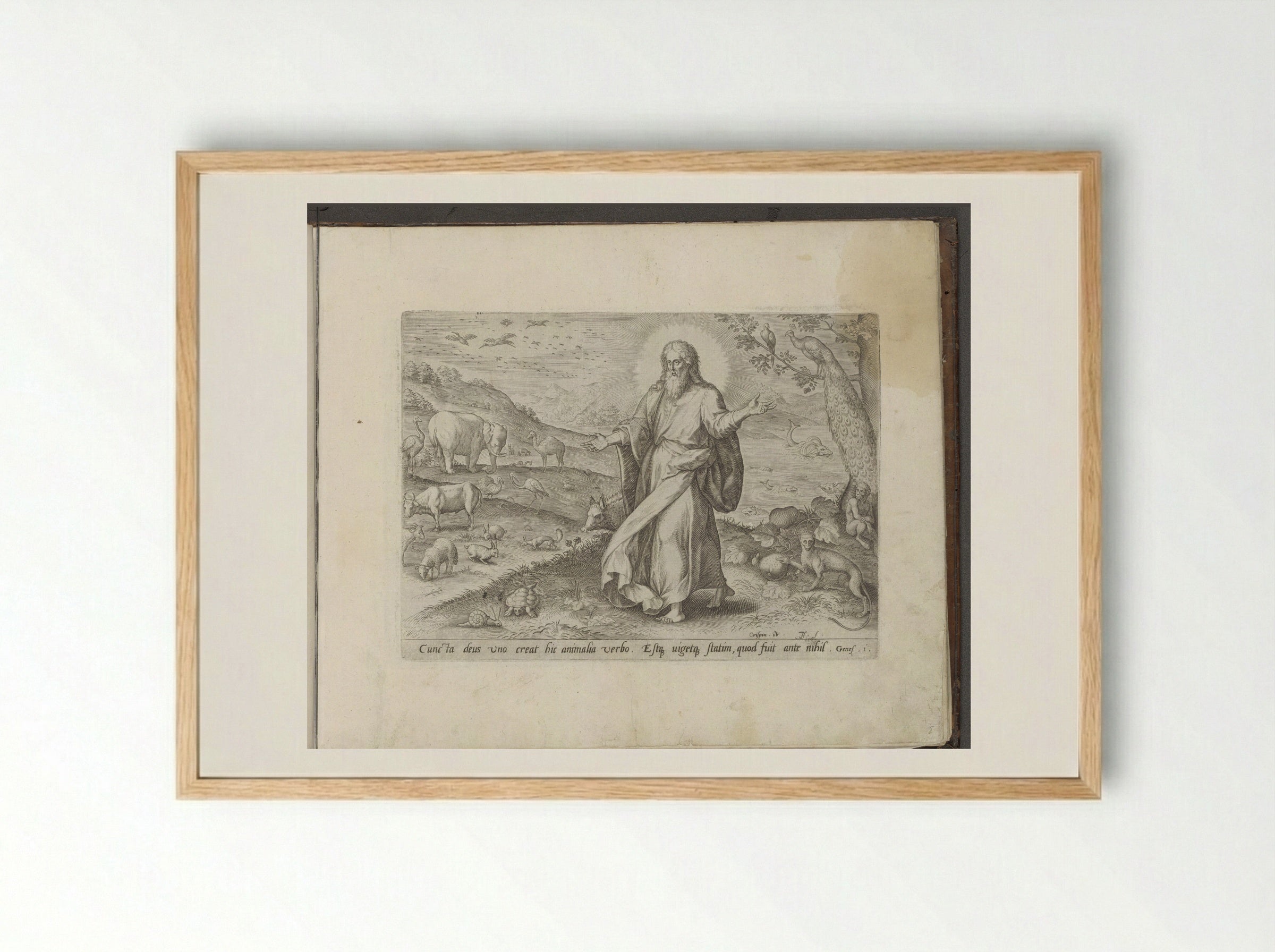 Schepping van de dieren - Gerard de Jode - Framed Print Wood