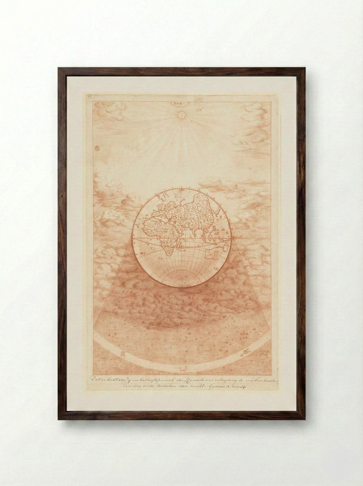 Schepping van licht en donker - Herman Coets - Framed Print Dark Wood