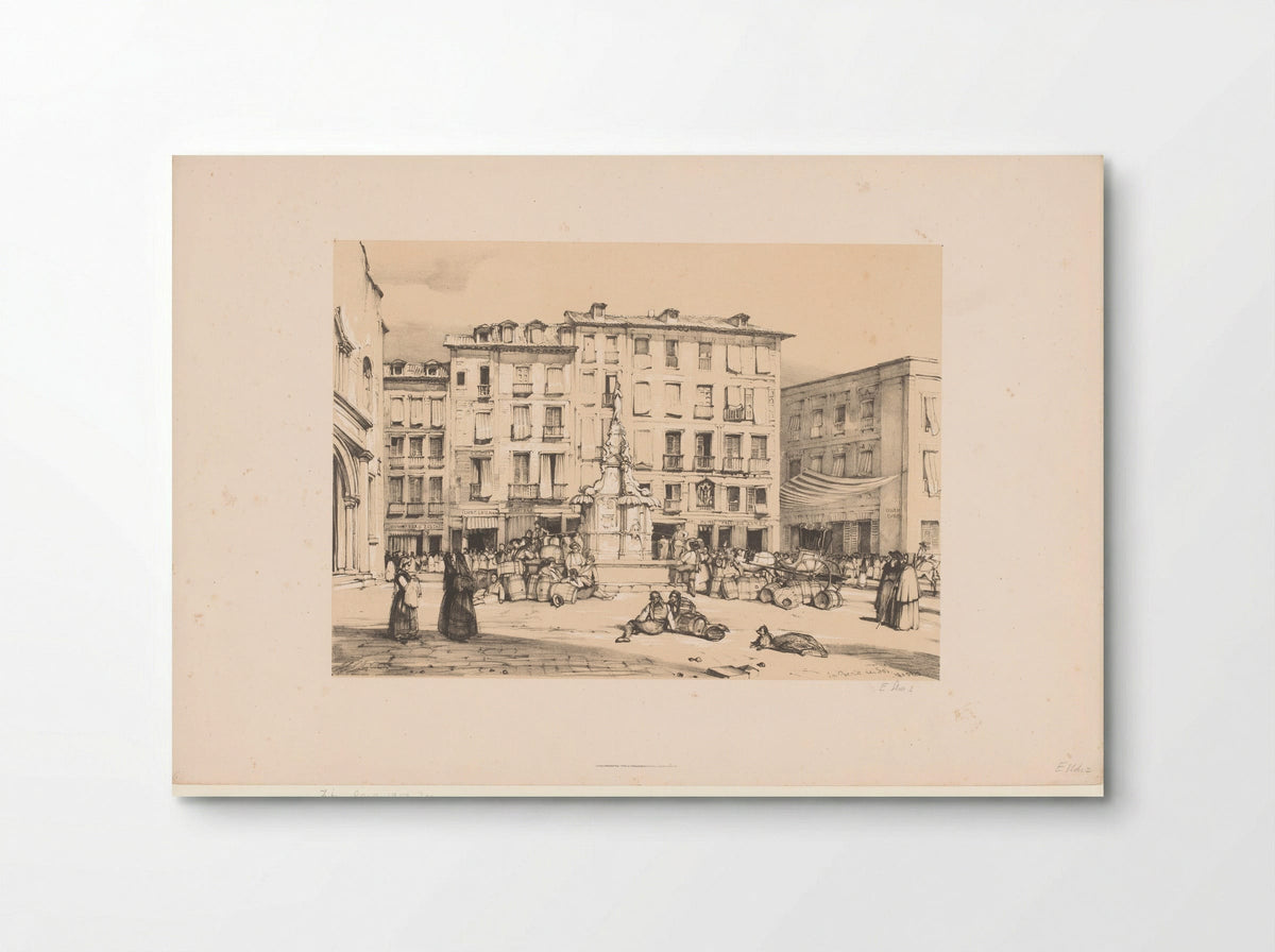 Schetsen van een reis naar Spanje: Puerta del Sol, te Madrid - John Frederick Lewis - Poster