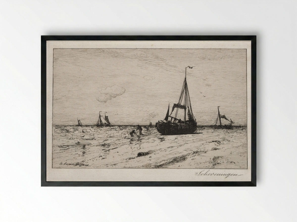 Scheveningen - Robert Swain Gifford - Framed Print Black
