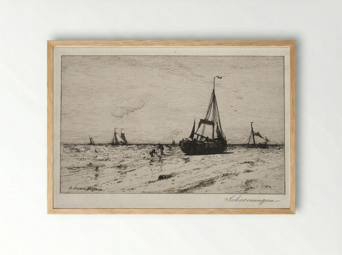 Scheveningen - Robert Swain Gifford - Framed Print Wood