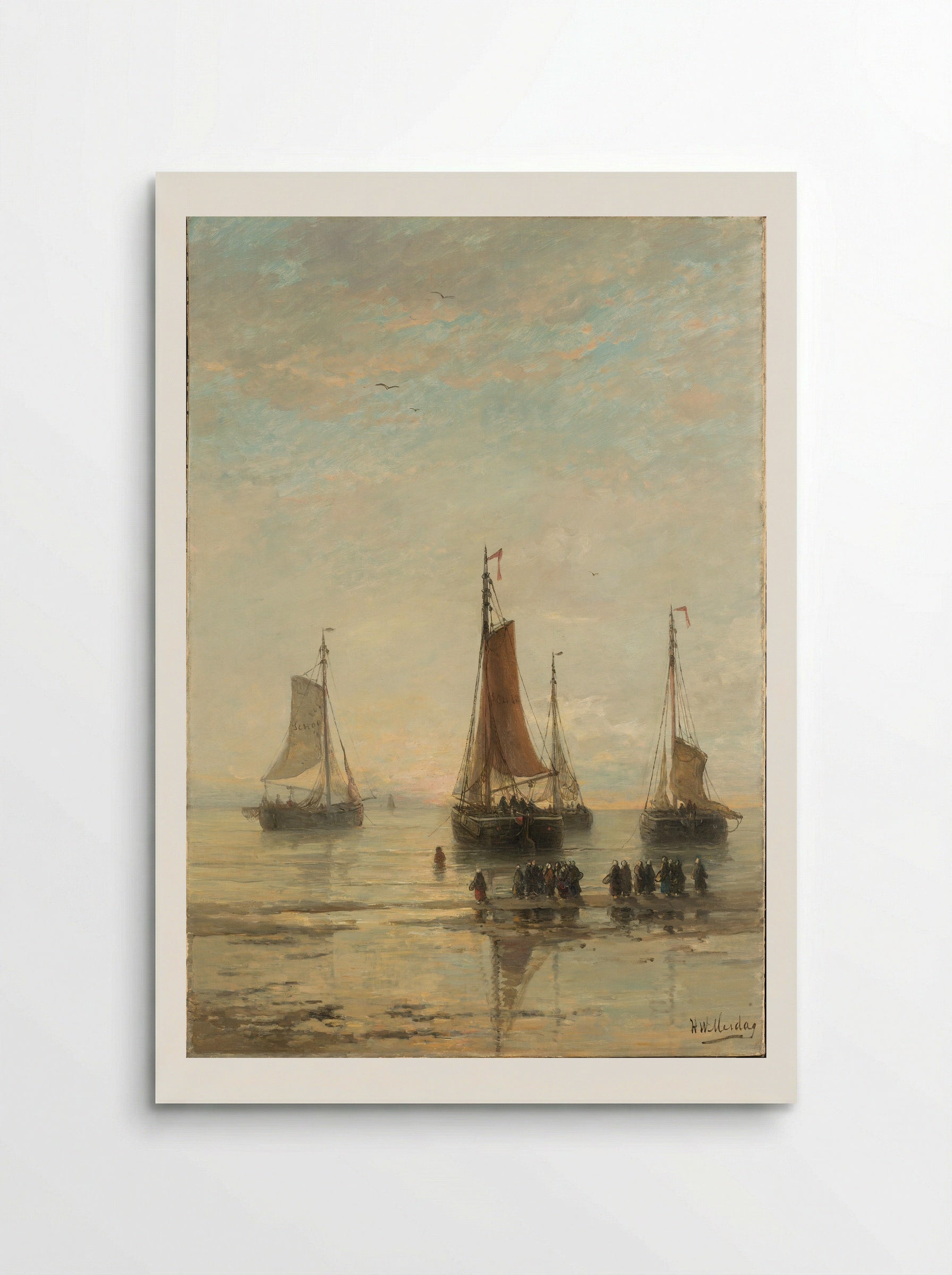 Scheveningse bommen voor anker - Hendrik Willem Mesdag - Poster