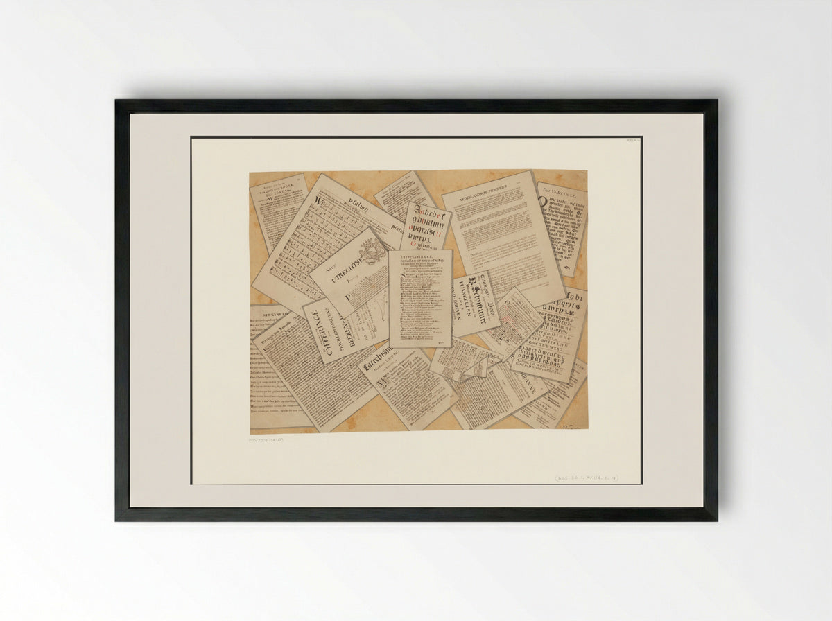 Schijnbedrieger met de Utrechtsche Courant en andere documenten - van Zuylen - Framed Print Black