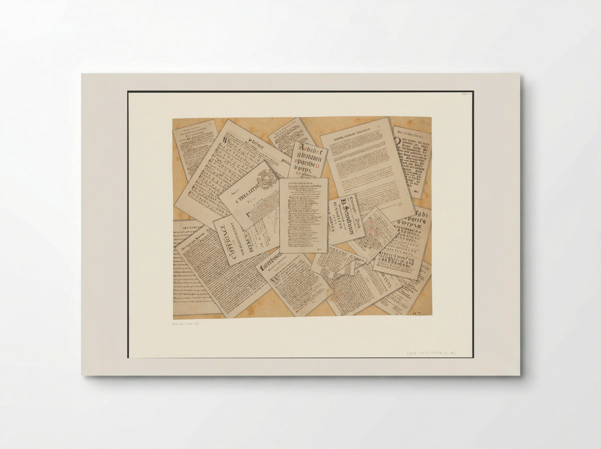 Schijnbedrieger met de Utrechtsche Courant en andere documenten - van Zuylen - Poster