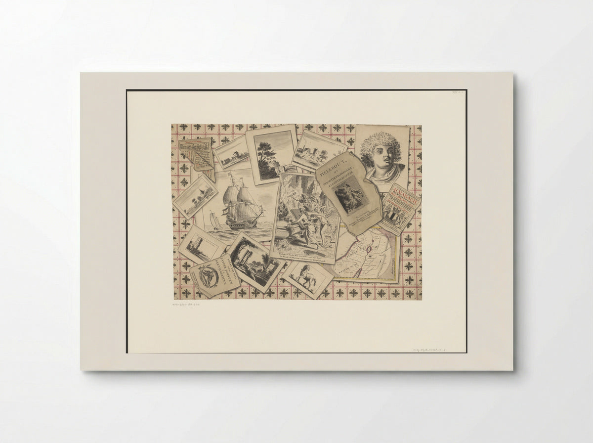 Schijnbedrieger met de prent Woede en Wanhoop trekken Amor richting het graf van Gerard de Lairesse - D.F. Robart - Poster