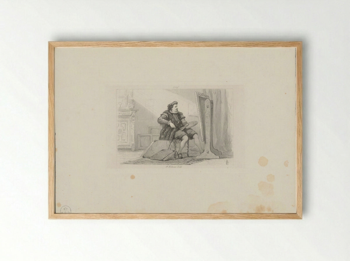 Schilder zittend voor zijn ezel, zestiende eeuw - Frans Molenaar - Framed Print Wood