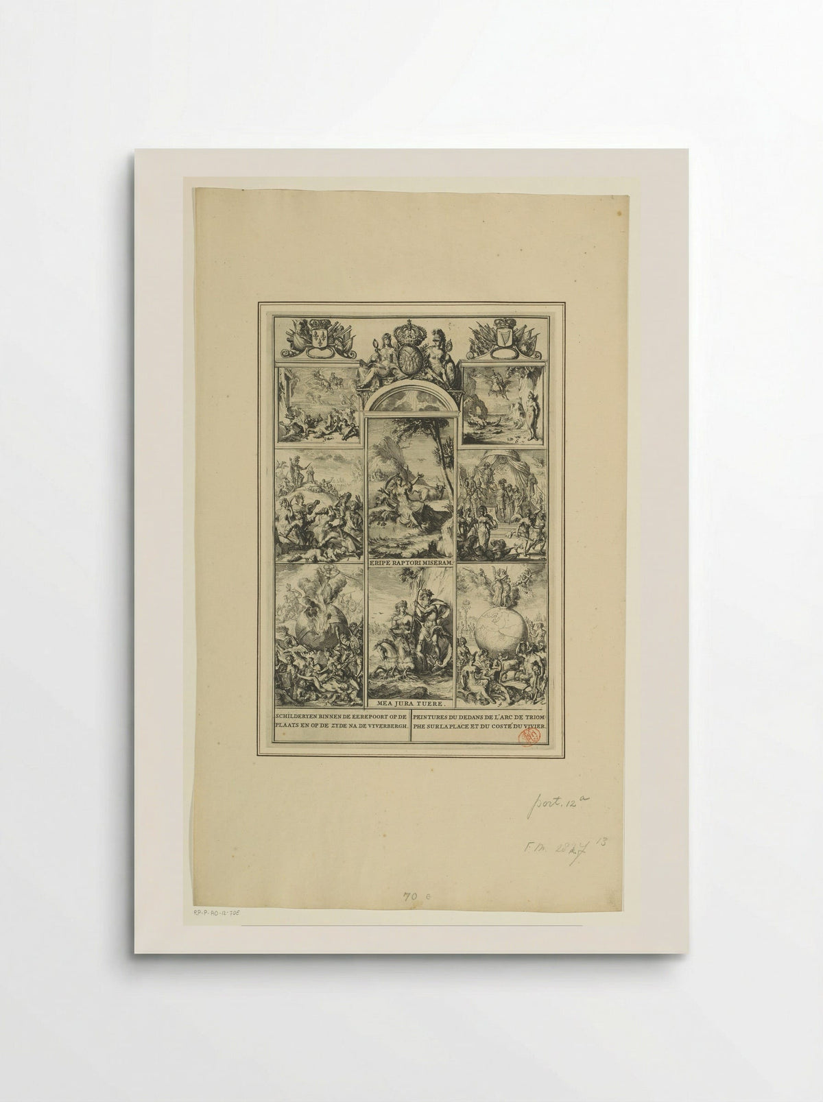 Schilderijen op de triomfoog op de Plaats - Romeyn de Hooghe - Poster