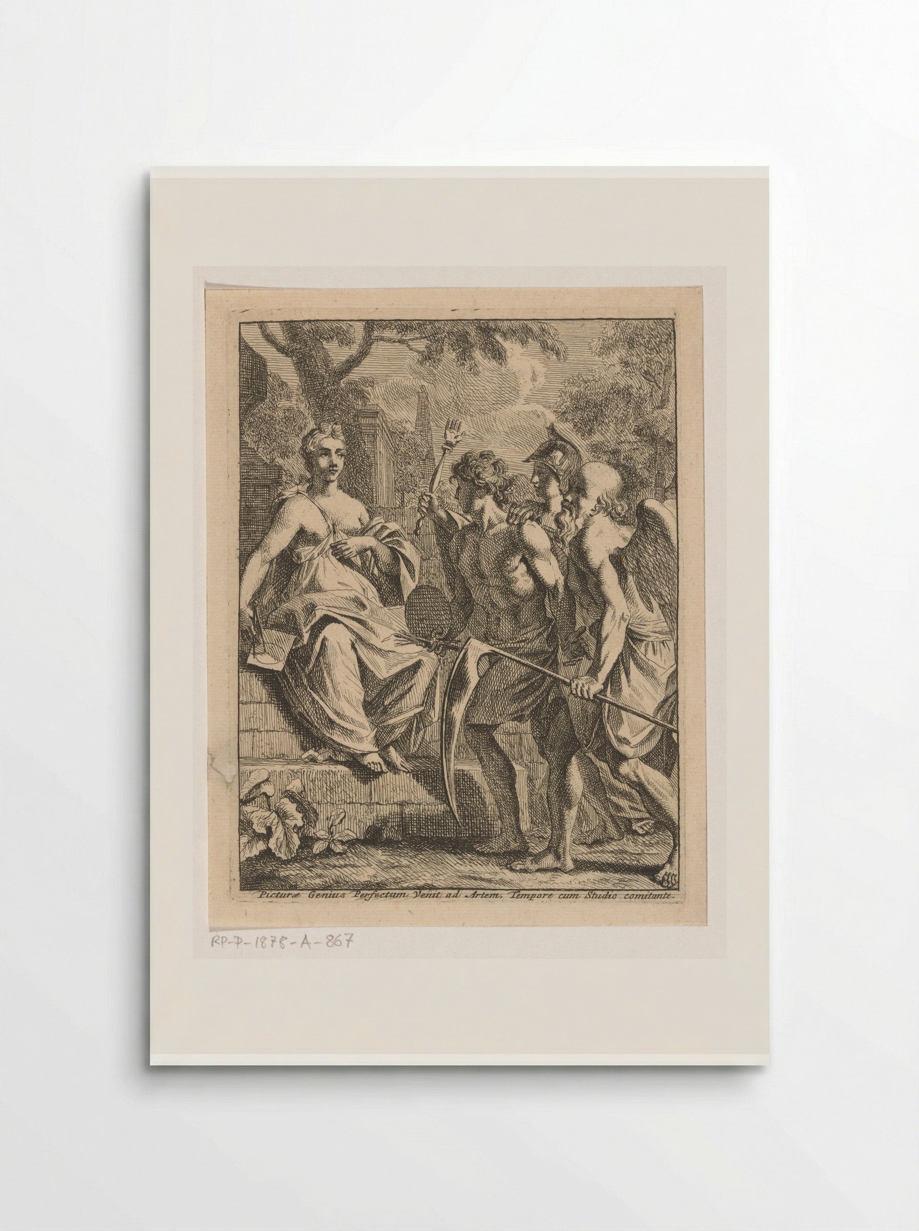 Schilderkunst wordt door Vader Tijd naar de Volmaaktheid gebracht - Louis Fabritius Dubourg - Poster