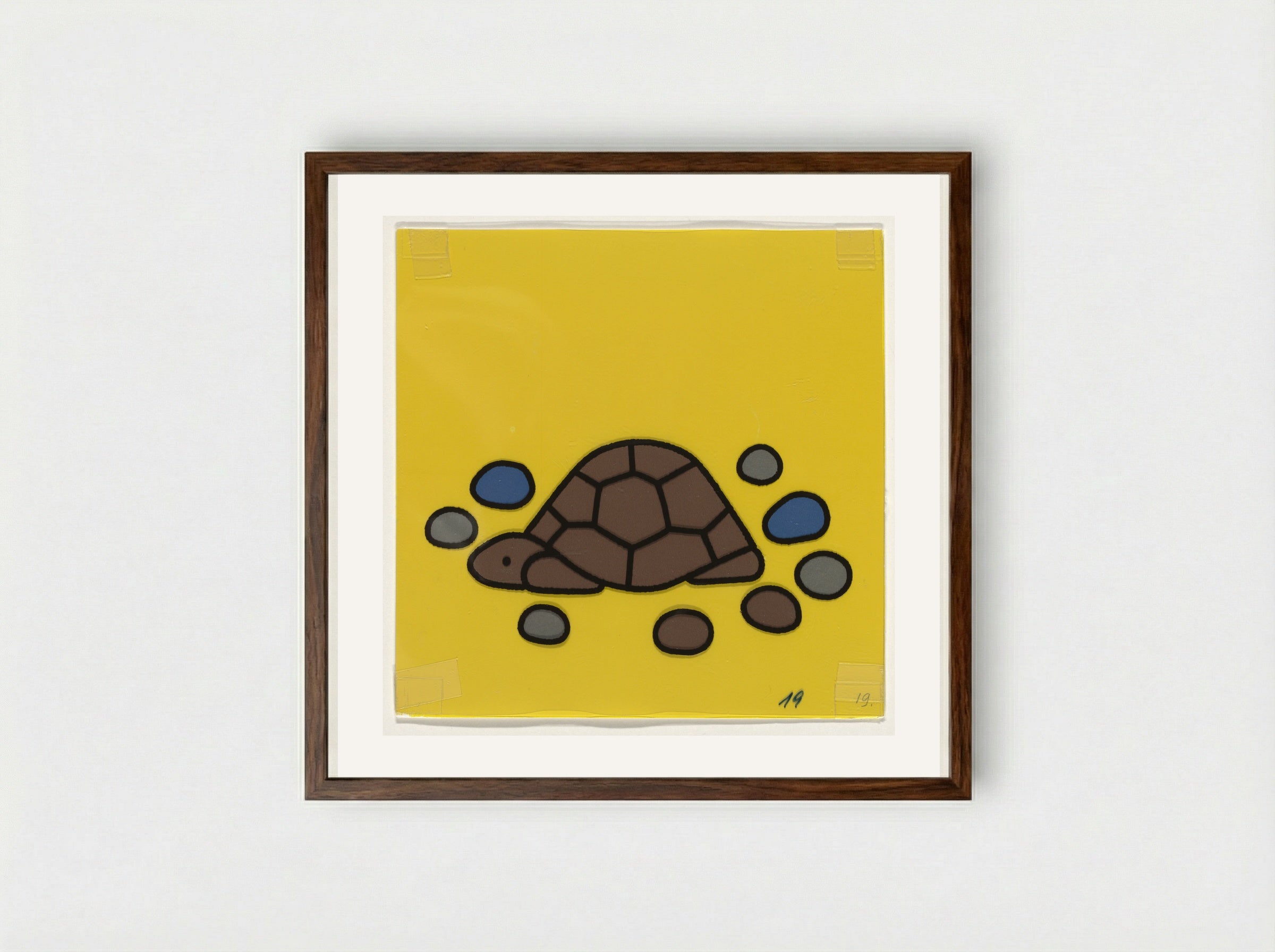 Schildpad (Turtle) - Dick Bruna - Framed Print Dark Wood